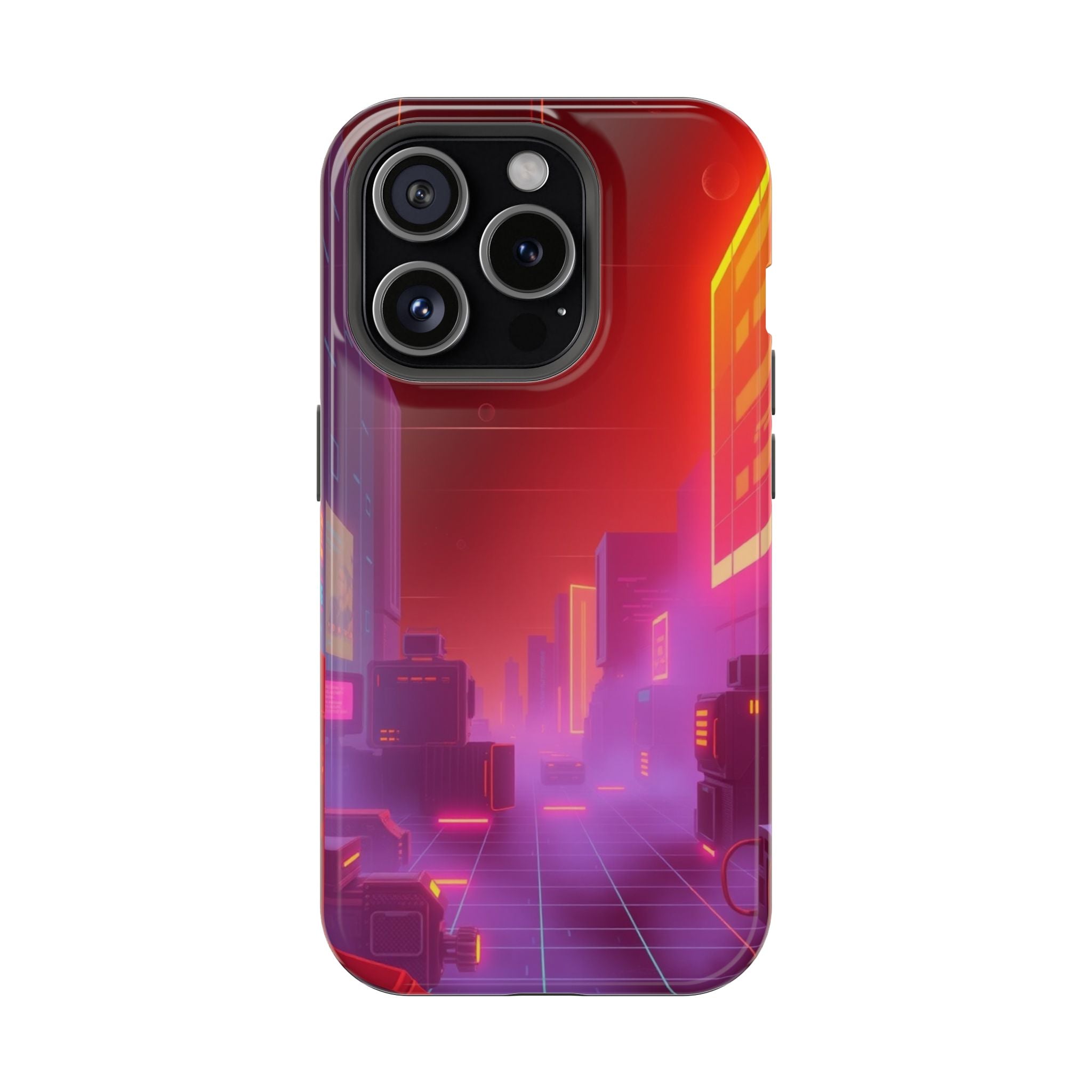 iPhone Dreamy 80s Grid Synthwave Design Slim Everyday Designer Case · iPhone Cas