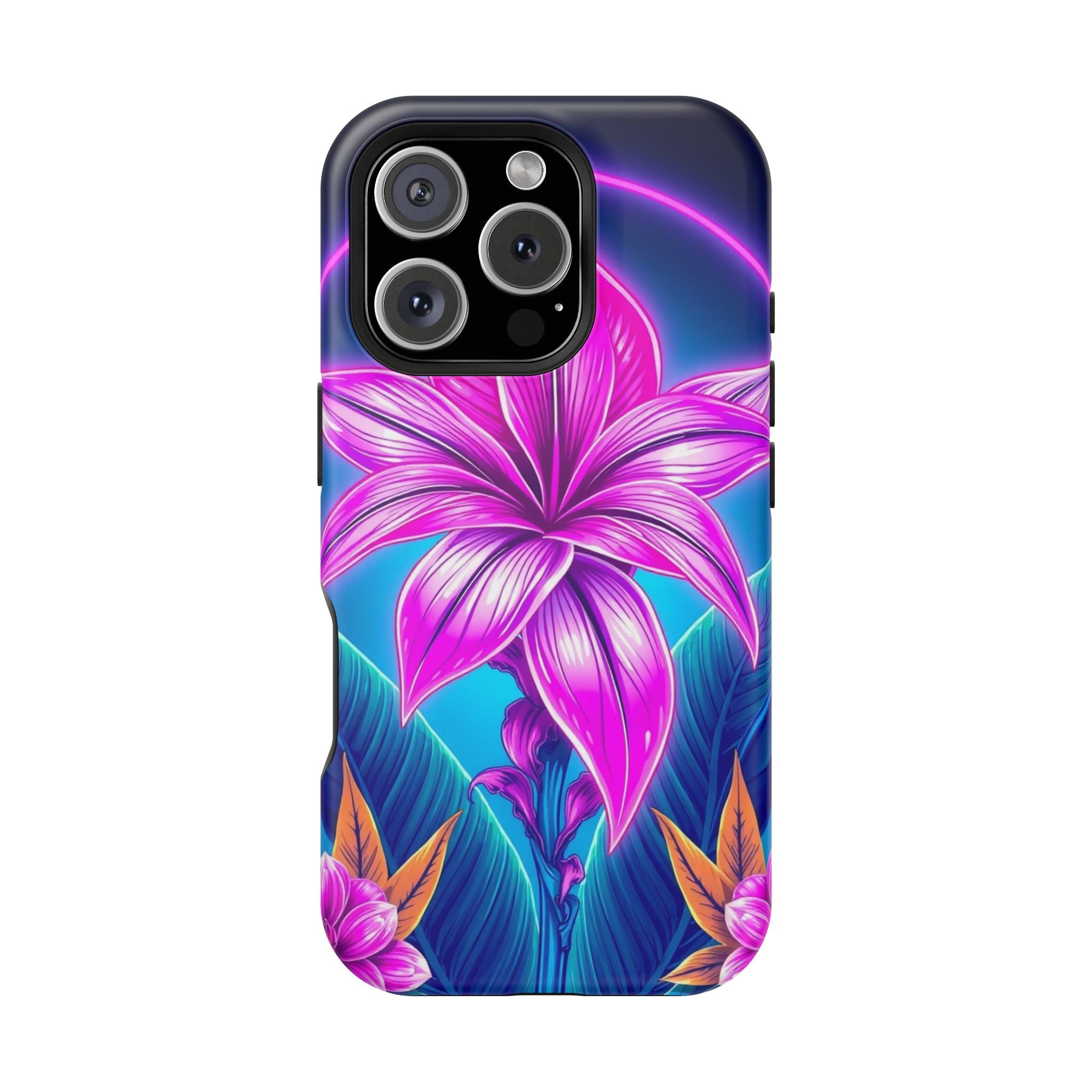 iPhone Tropical Bloom Neon Cyberpunk Slim Everyday Designer Case · iPhone Case