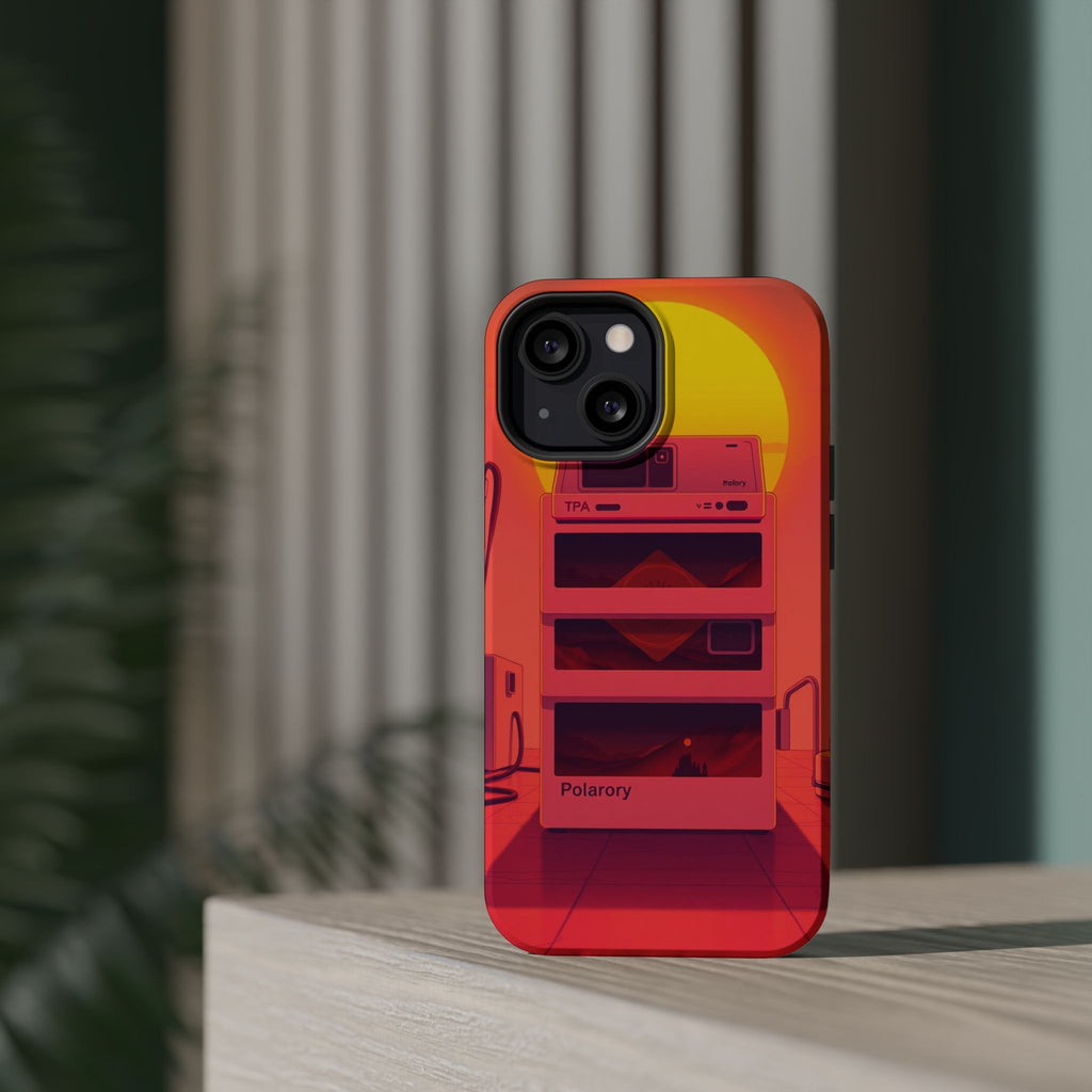 iPhone Polaroid Stack Memory Neon Cyberpunk Slim Everyday Designer Case · iPhone