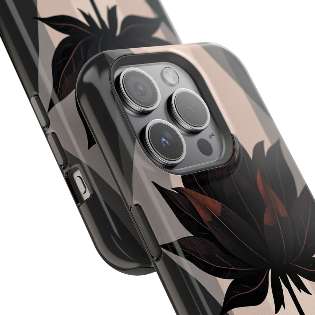 iPhone Charcoal And Copper Floral Silhouette Slim iPhone Everyday · iPhone Case