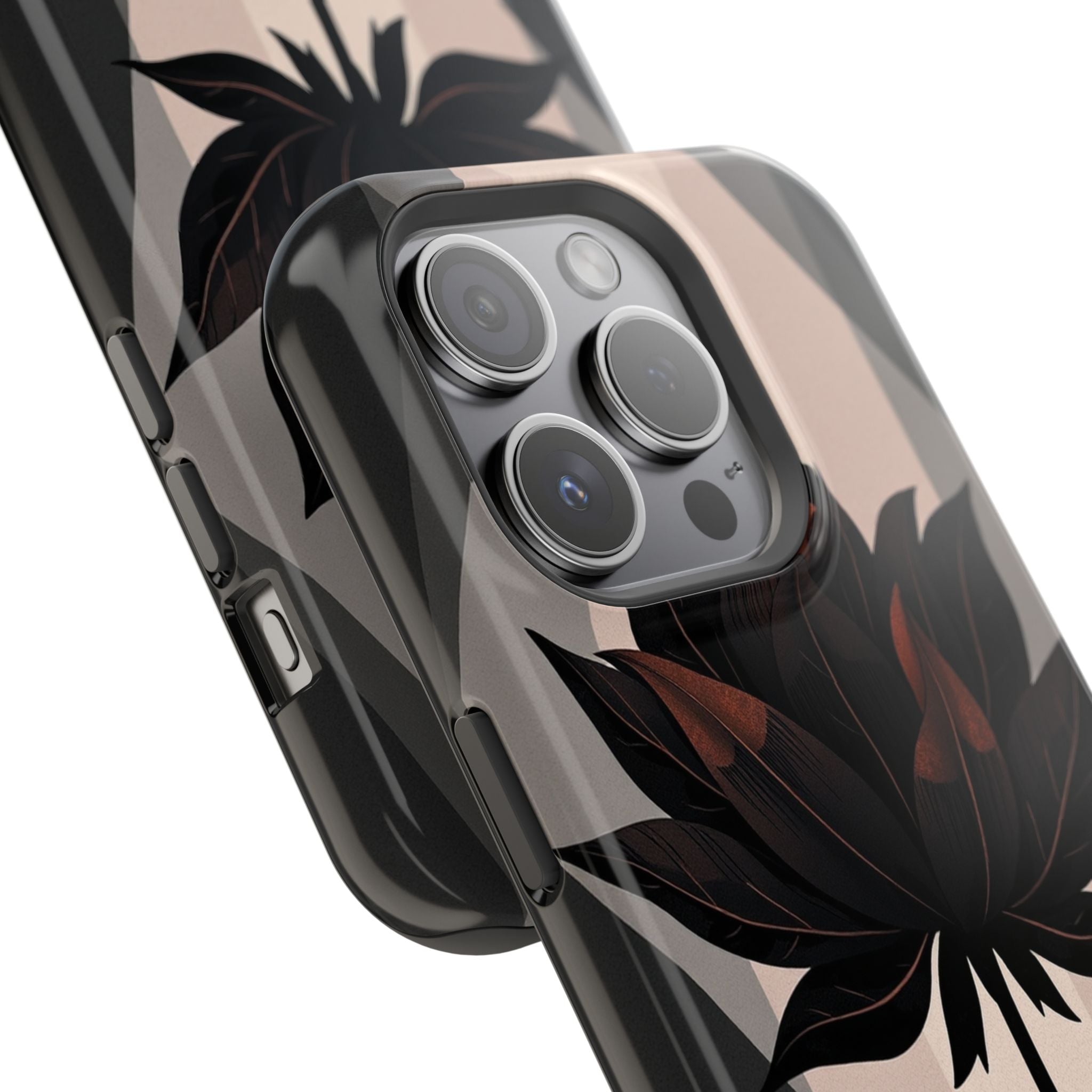 iPhone Charcoal And Copper Floral Silhouette Slim iPhone Everyday · iPhone Case