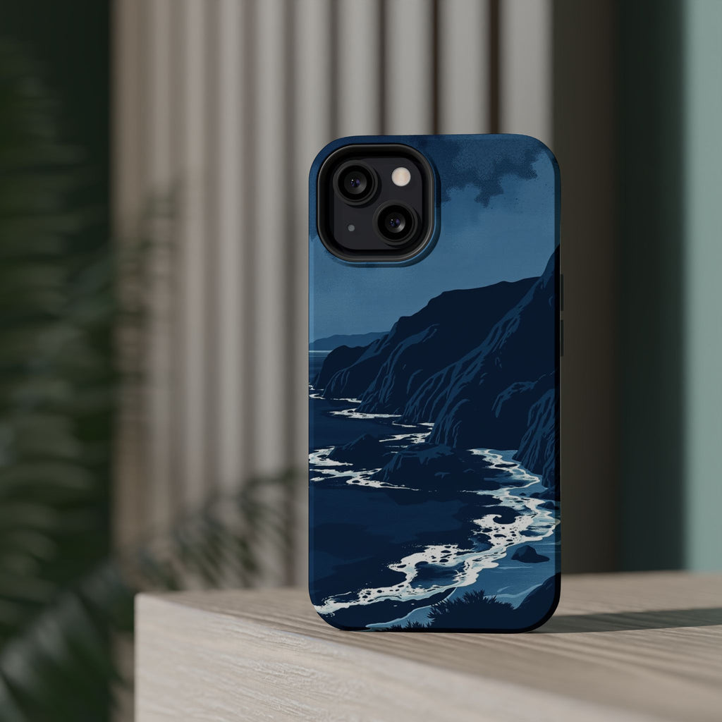 iPhone Midnight Blue And Silver Hibiscus Coast Carry Case Slim Snap Case · iPhon