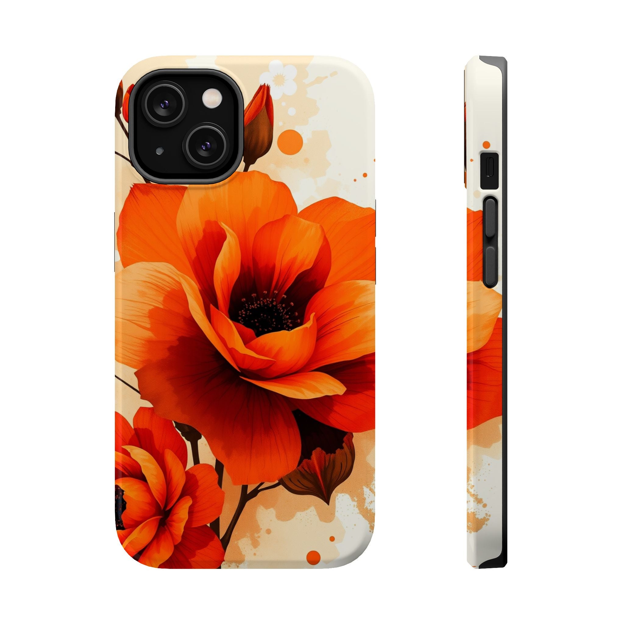 iPhone Burnt Orange And Sand Floral Ink Wash Slim iPhone Everyday · iPhone Case