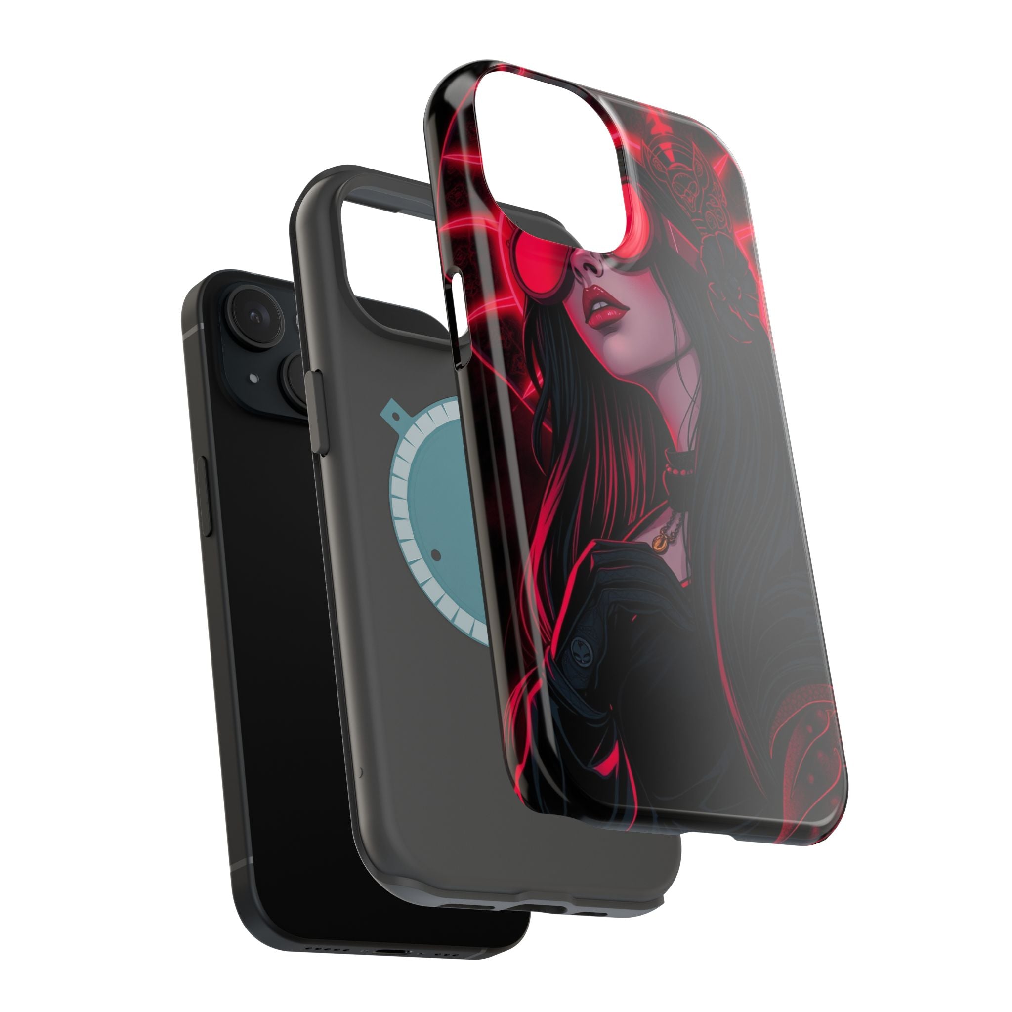 iPhone Black And Crimson Art Nouveau Female Slim Everyday Designer Case · iPhone