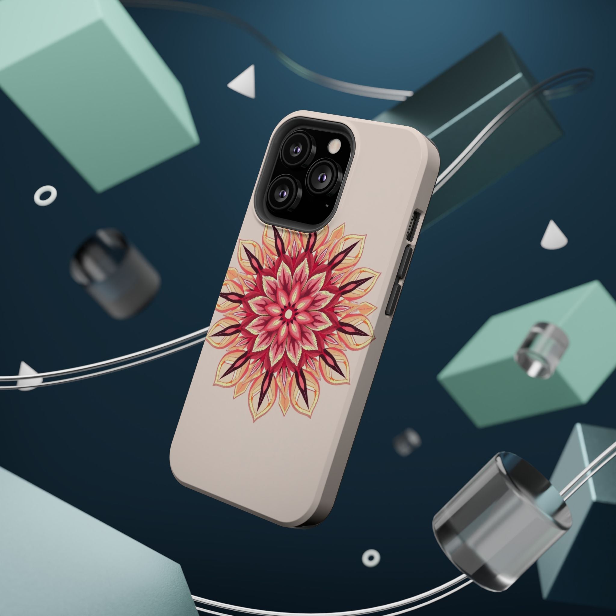 iPhone Floral Mandala Pixel Art -Bit Slim Everyday Designer Case · iPhone Case