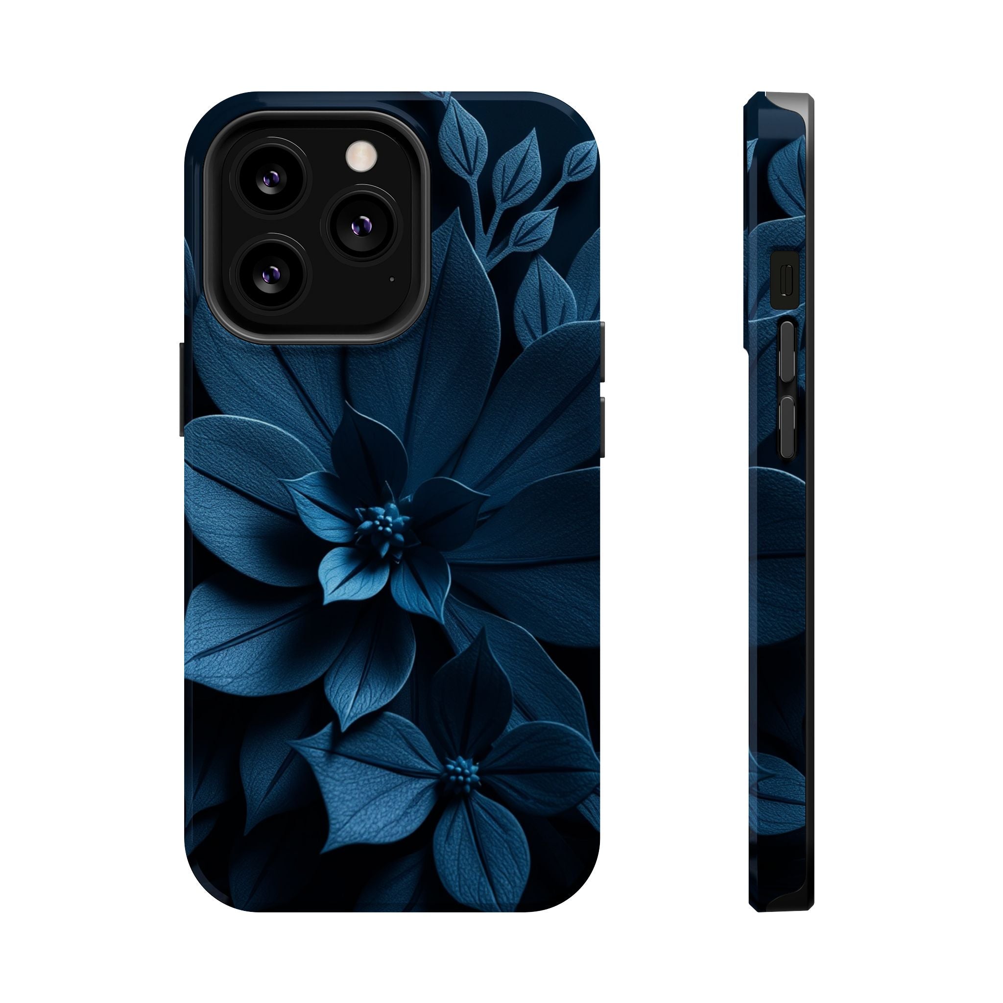 iPhone Midnight Blue And Silver Floral Dark Academia iPhone Slim · iPhone Case