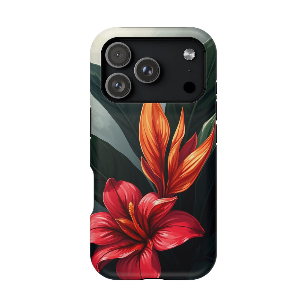 iPhone Black And Crimson Tropical Bloom Slim Everyday iPhone Designer · iPhone C