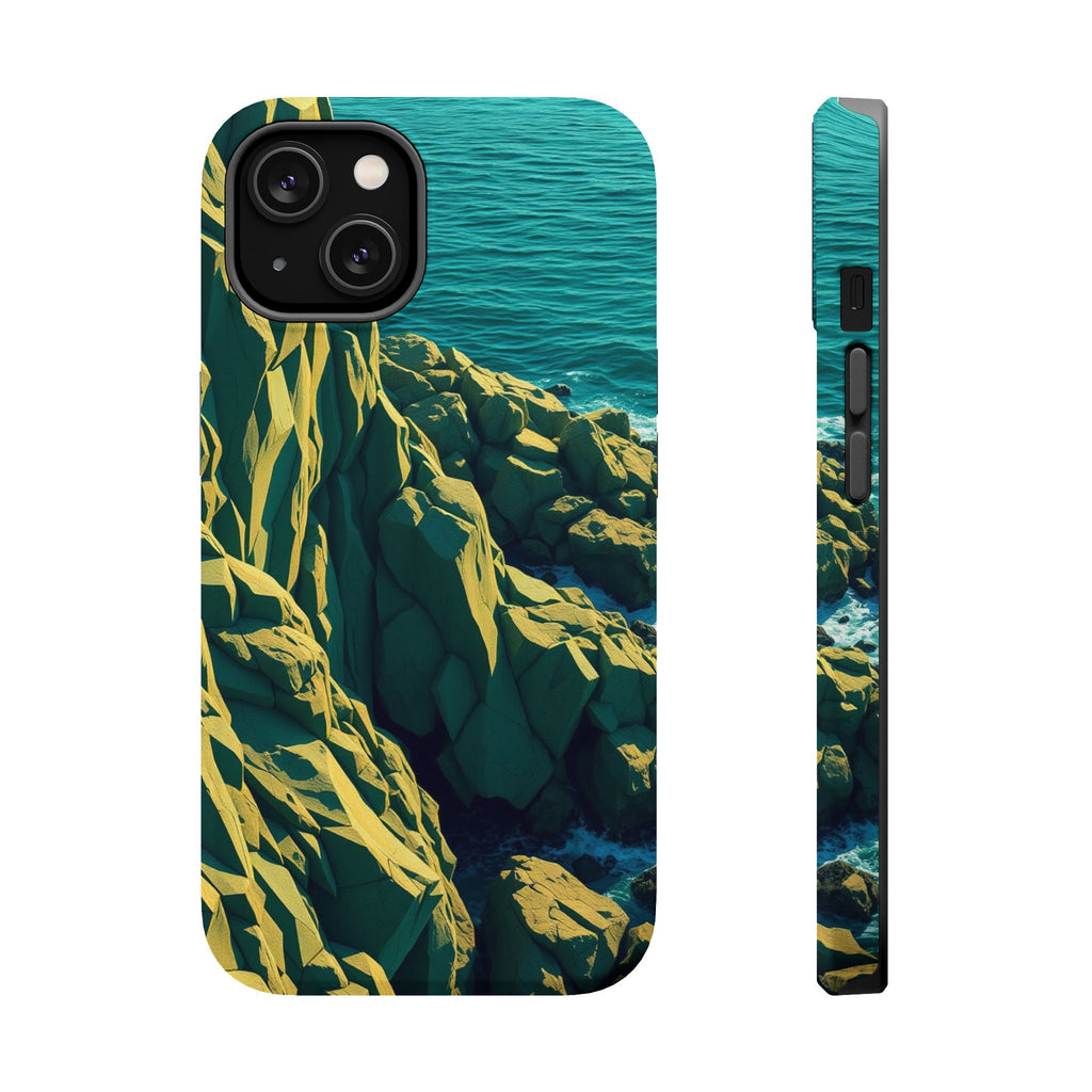 iPhone Emerald Green And Gold Rocky Coastline Slim iPhone Everyday · iPhone Case