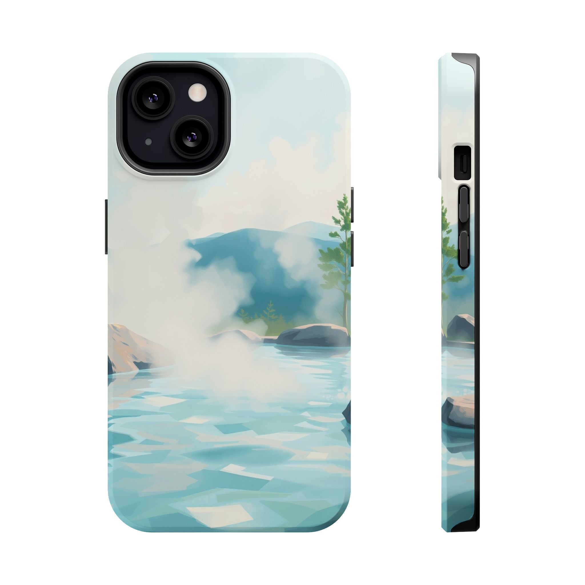 iPhone Mint And Blush Hot Spring Steam Slim Everyday Designer Case · iPhone Case