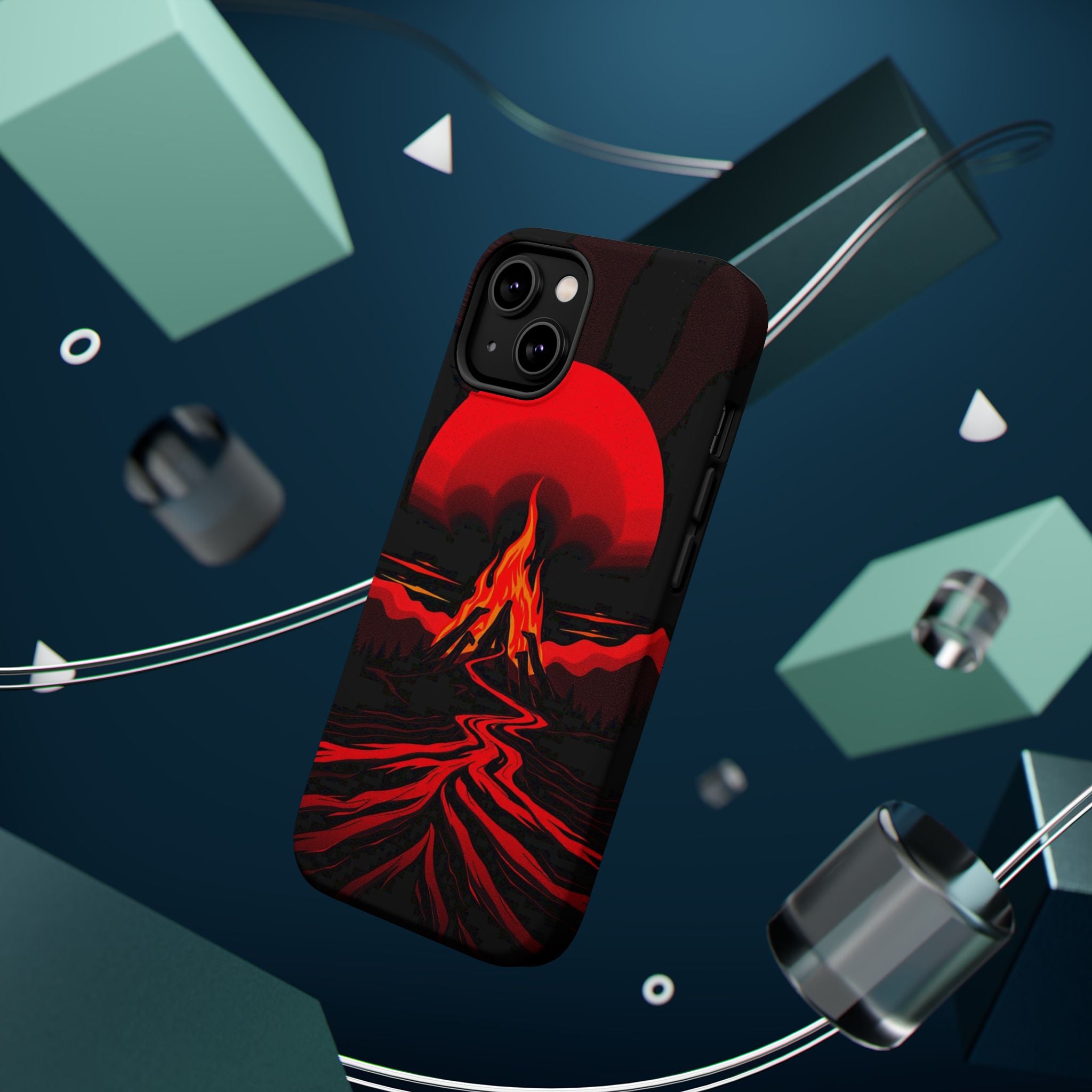 iPhone Black And Crimson Wildfire Glow Slim Everyday Designer Case · iPhone Case