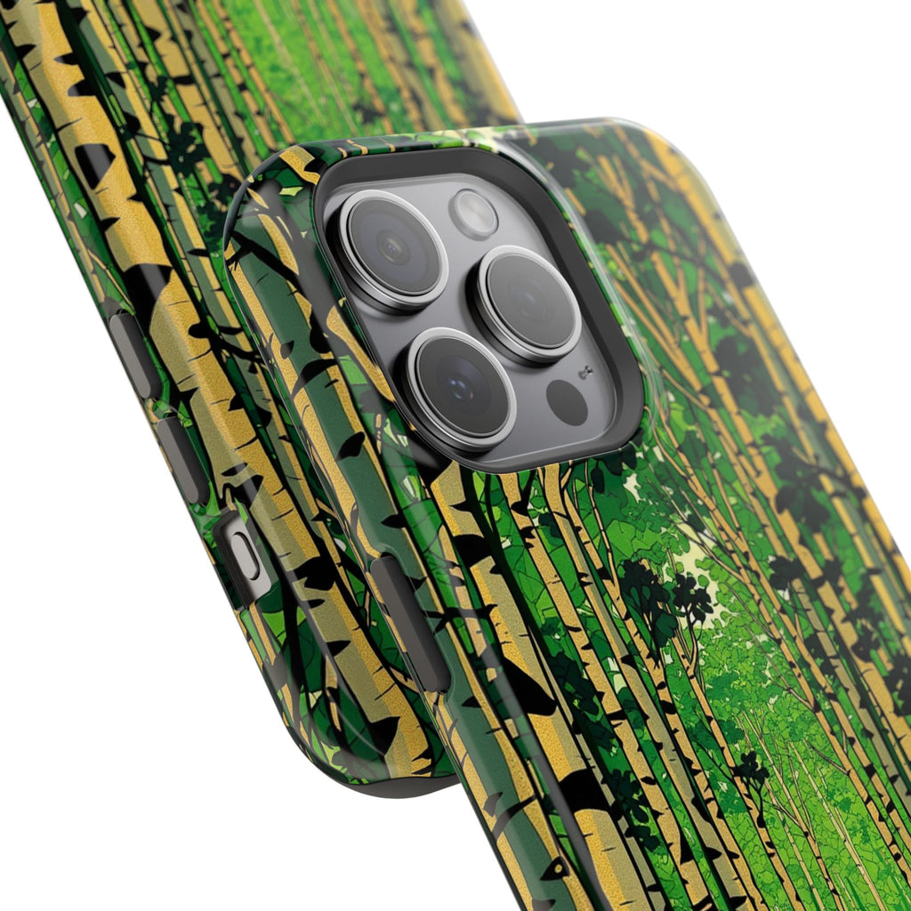 iPhone Emerald Green And Gold Birch Grove Slim iPhone Everyday Designer · iPhone