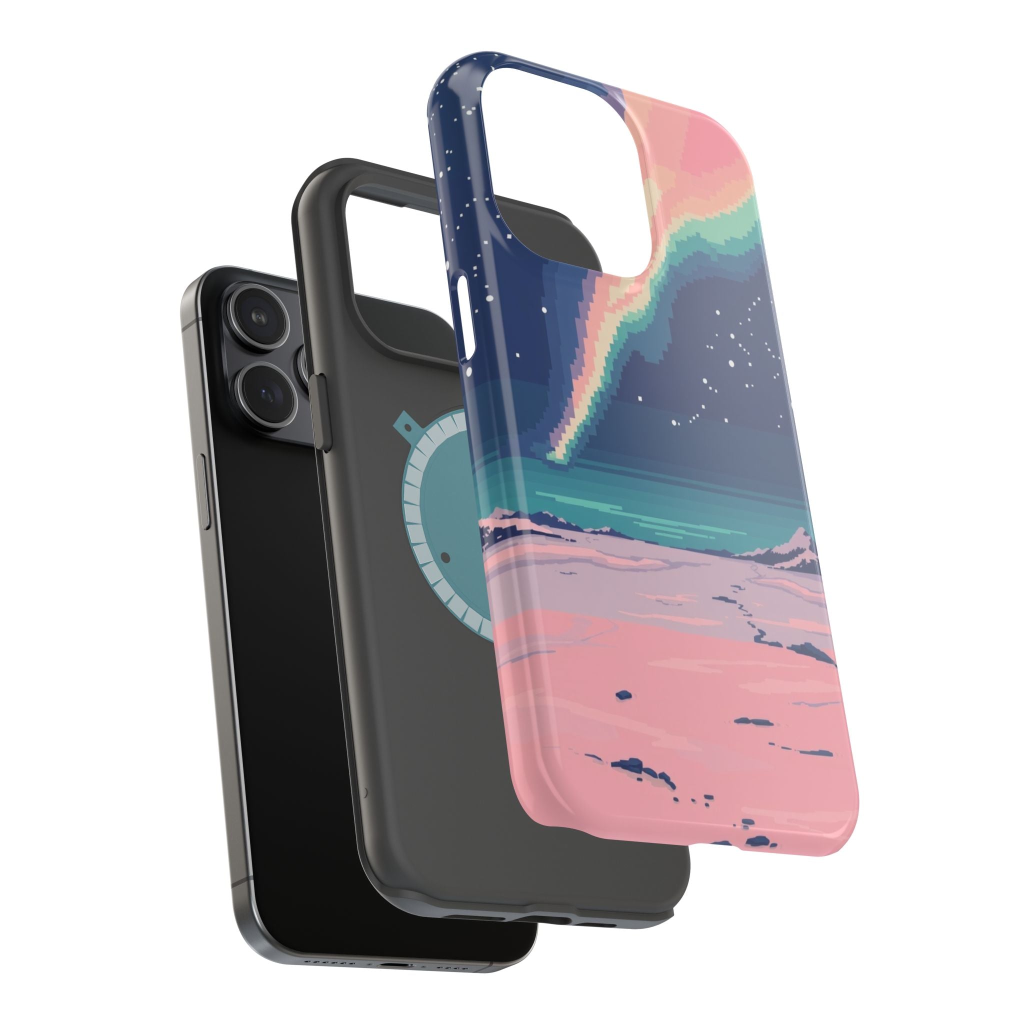 iPhone Mint And Blush Northern Lights Slim Everyday Designer Case · iPhone Case