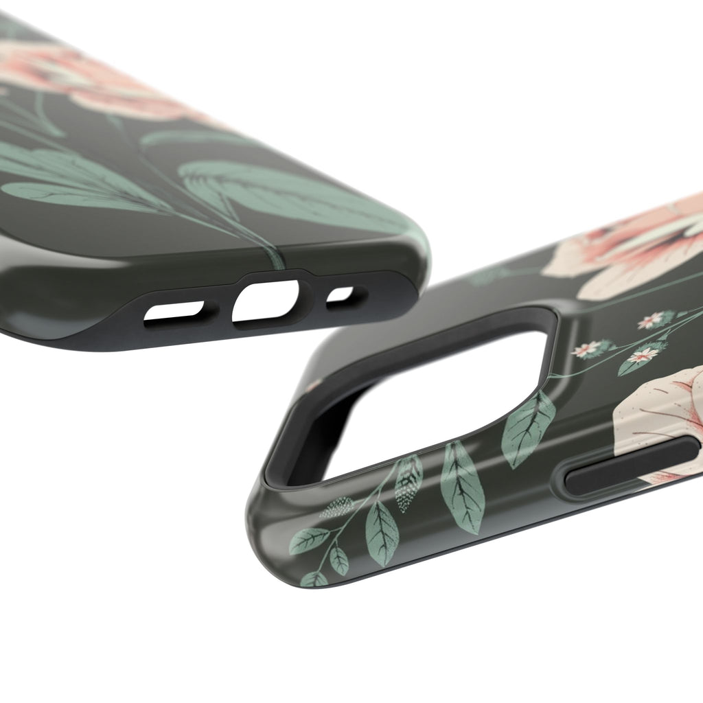 iPhone Mint And Blush Vintage Botanical Print Slim Everyday Designer Case · iPho