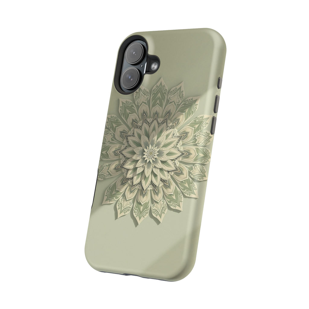 iPhone Sage And Ivory Floral Mandala Slim Everyday Designer Case · iPhone Case