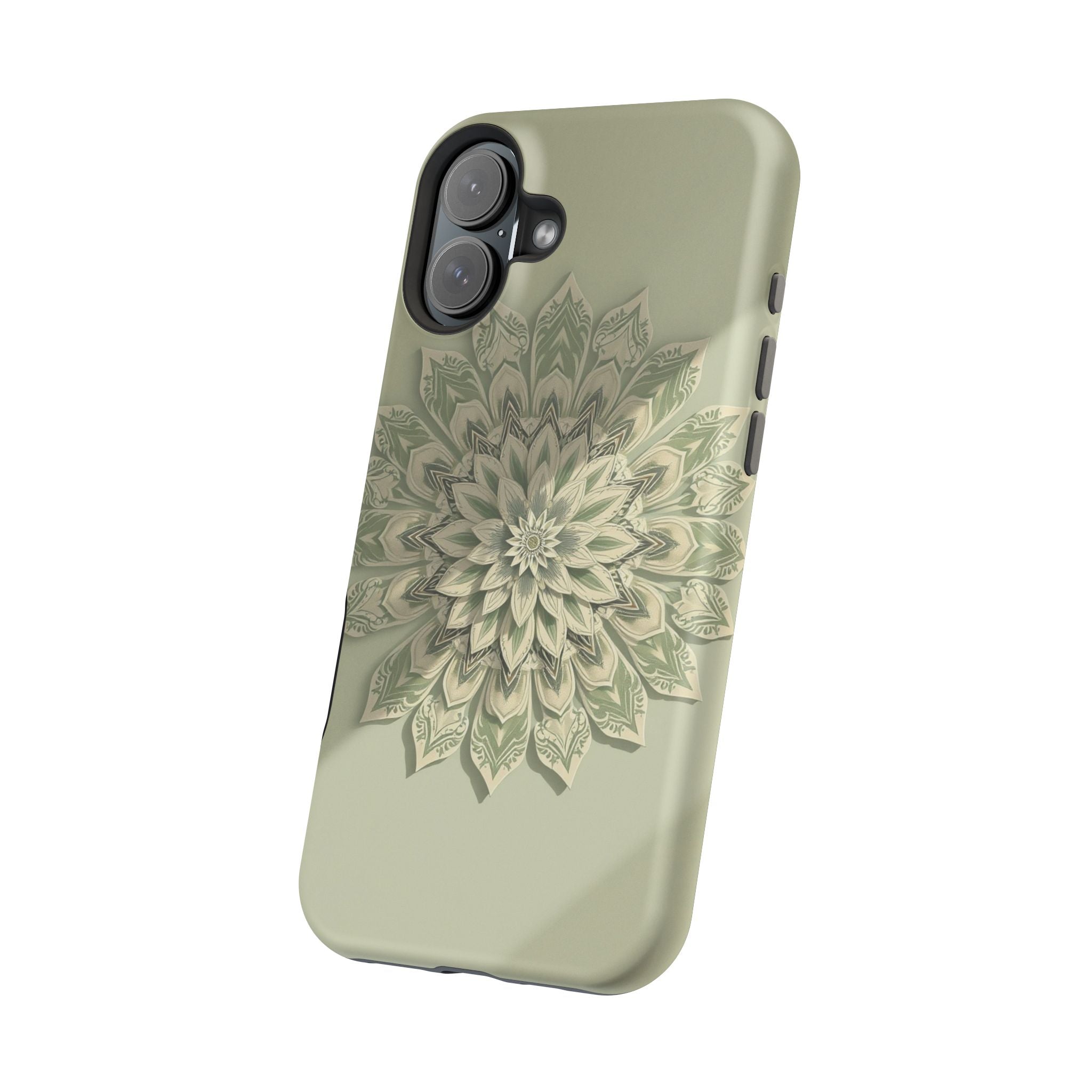 iPhone Sage And Ivory Floral Mandala Slim Everyday Designer Case · iPhone Case