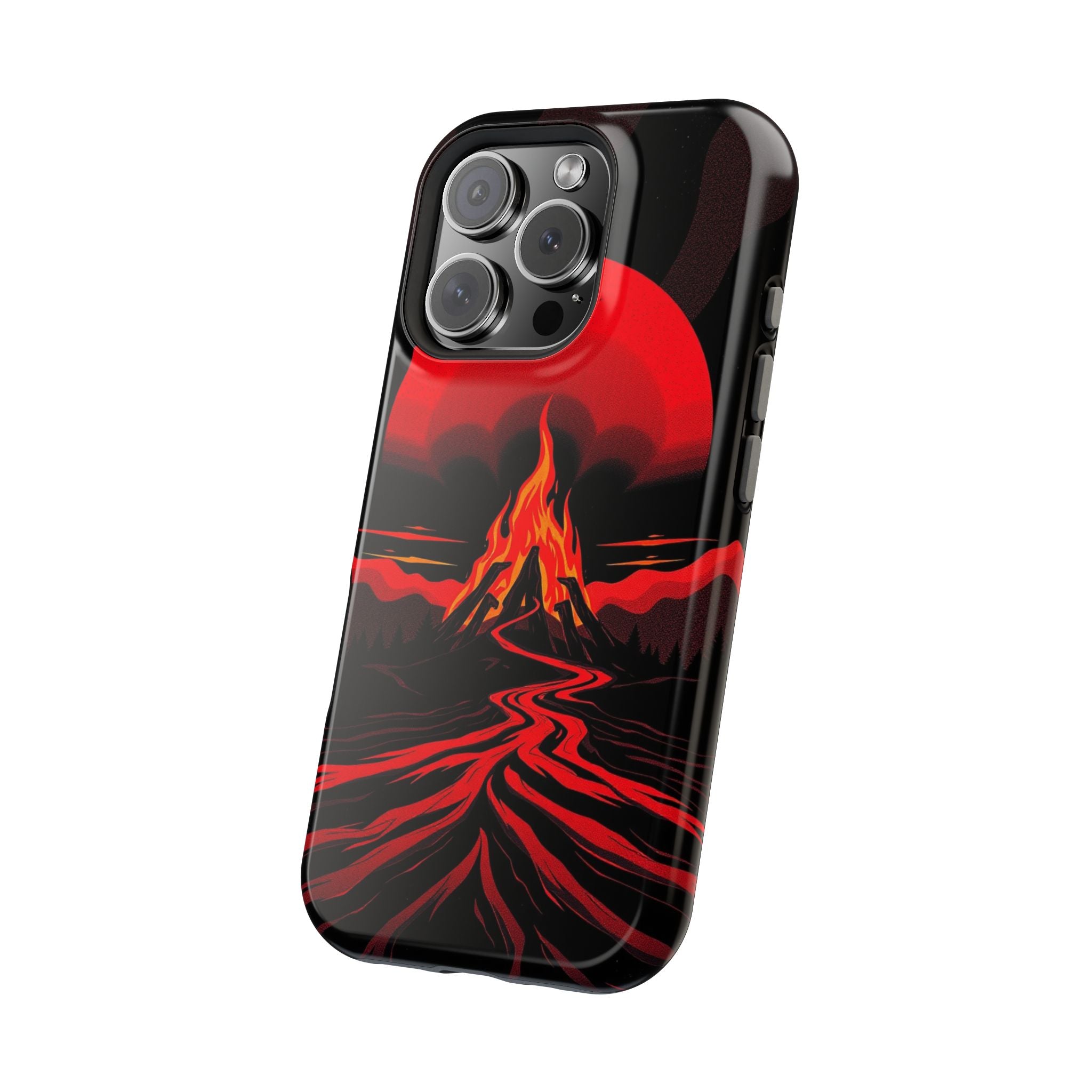iPhone Black And Crimson Wildfire Glow Slim Everyday Designer Case · iPhone Case