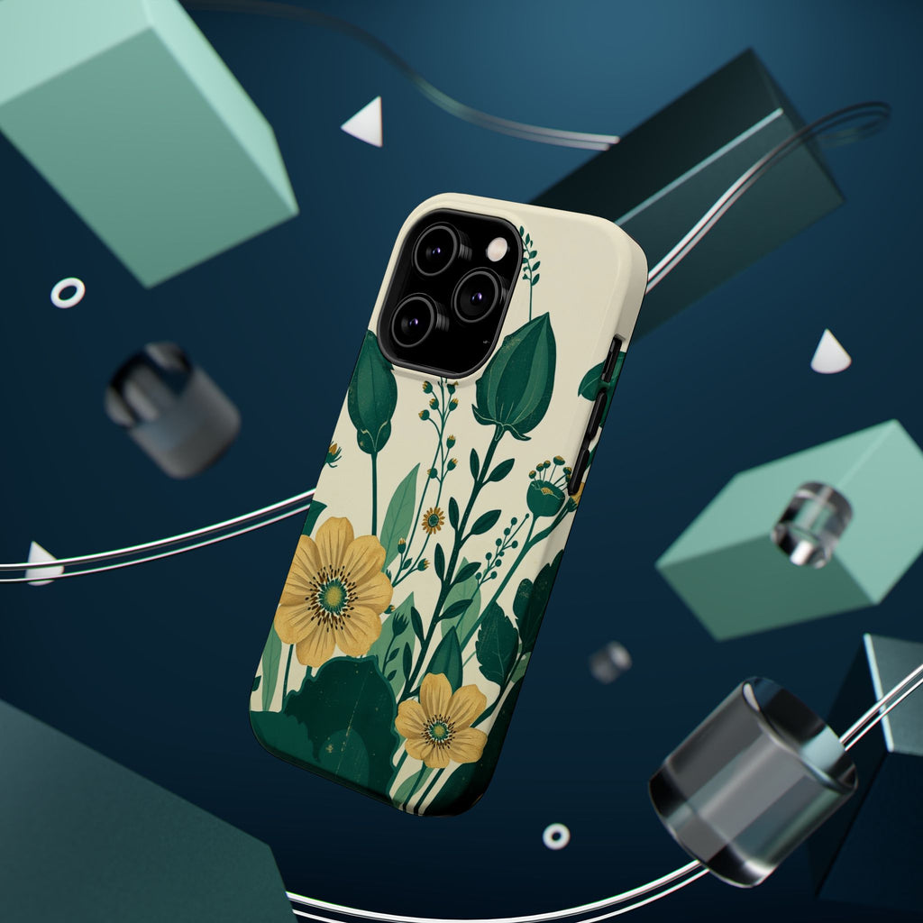 iPhone Emerald Green And Gold Pressed Botanicals Clean iPhone Minimal · iPhone C
