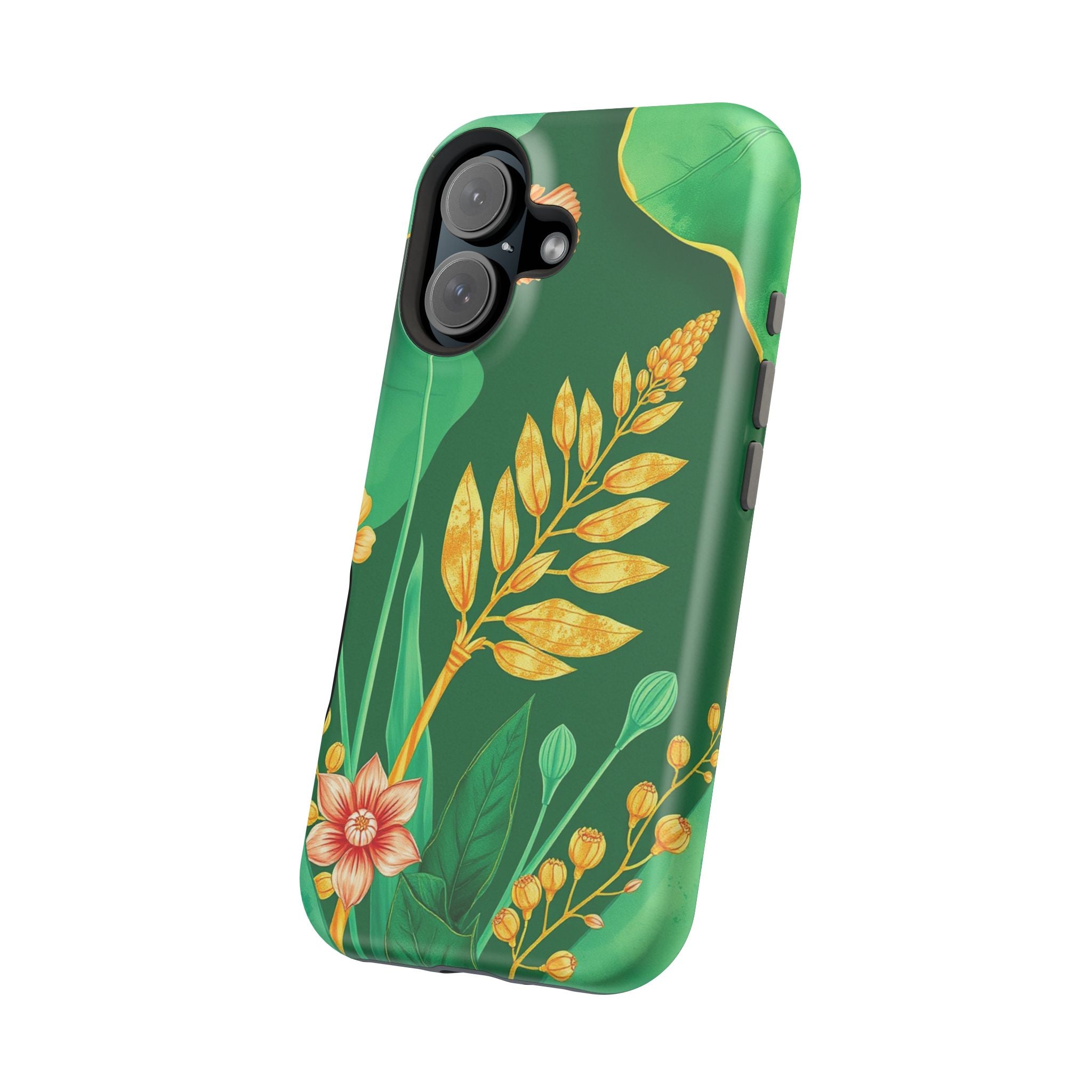 iPhone Emerald Green And Gold Botanical Illustration Ga Slim Snap Case · iPhone
