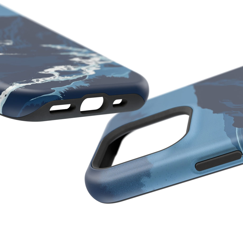 iPhone Midnight Blue And Silver Hibiscus Coast Carry Case Slim Snap Case · iPhon