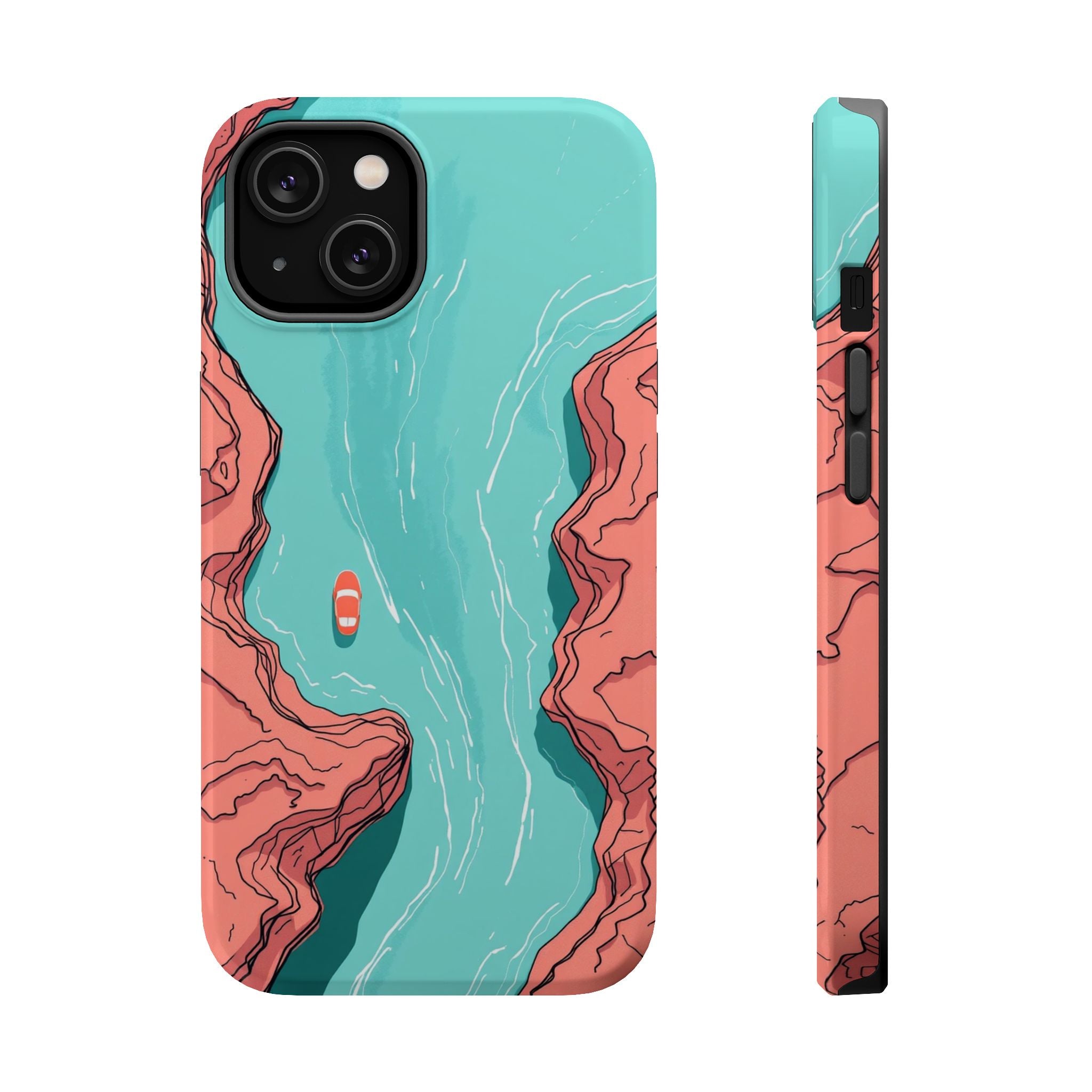iPhone Teal And Coral River Delta Aerial Slim Everyday iPhone Designer · iPhone
