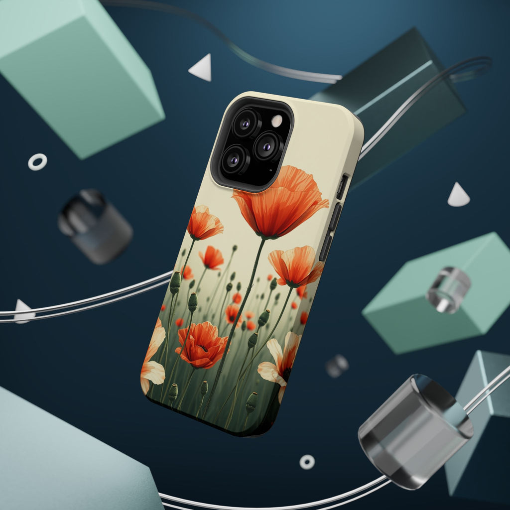 iPhone Sage And Ivory Poppy Field Bold Modern Everyday Snap Case · iPhone Case