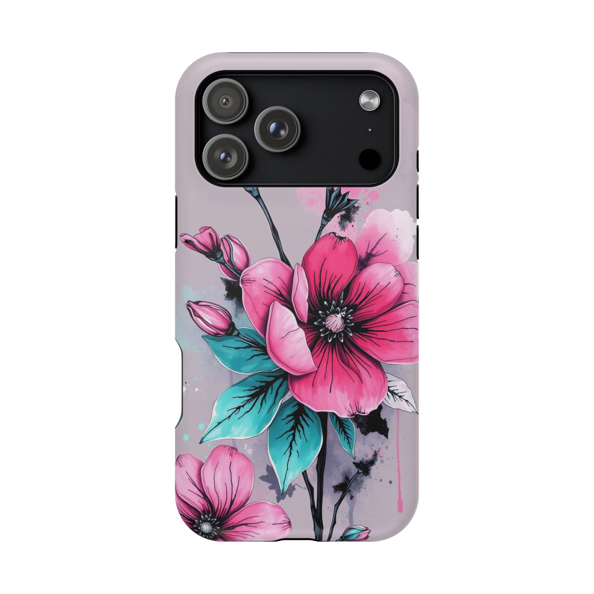 iPhone Mint And Blush Floral Ink Wash Slim Everyday Designer Case · iPhone Case