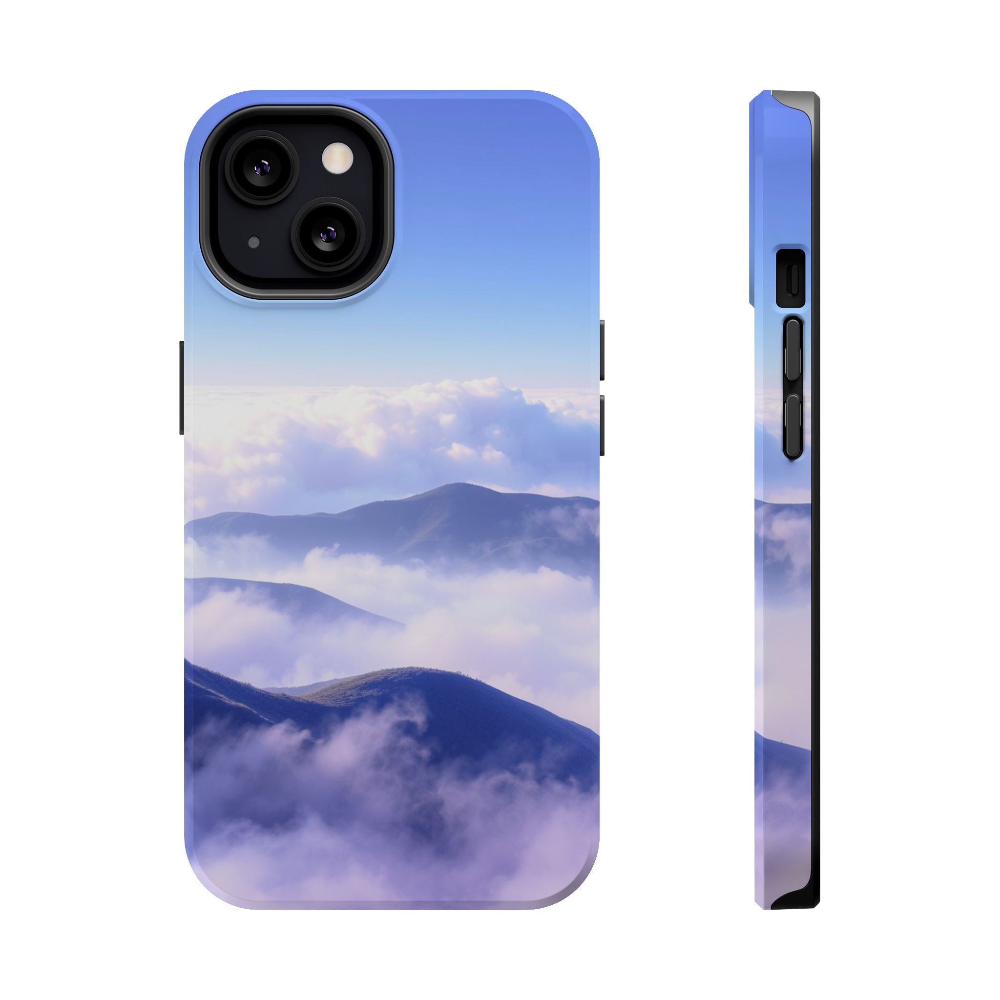 iPhone Dreamy Fog Rolling Over Hills Design Soft iPhone 20 Finish · iPhone Case
