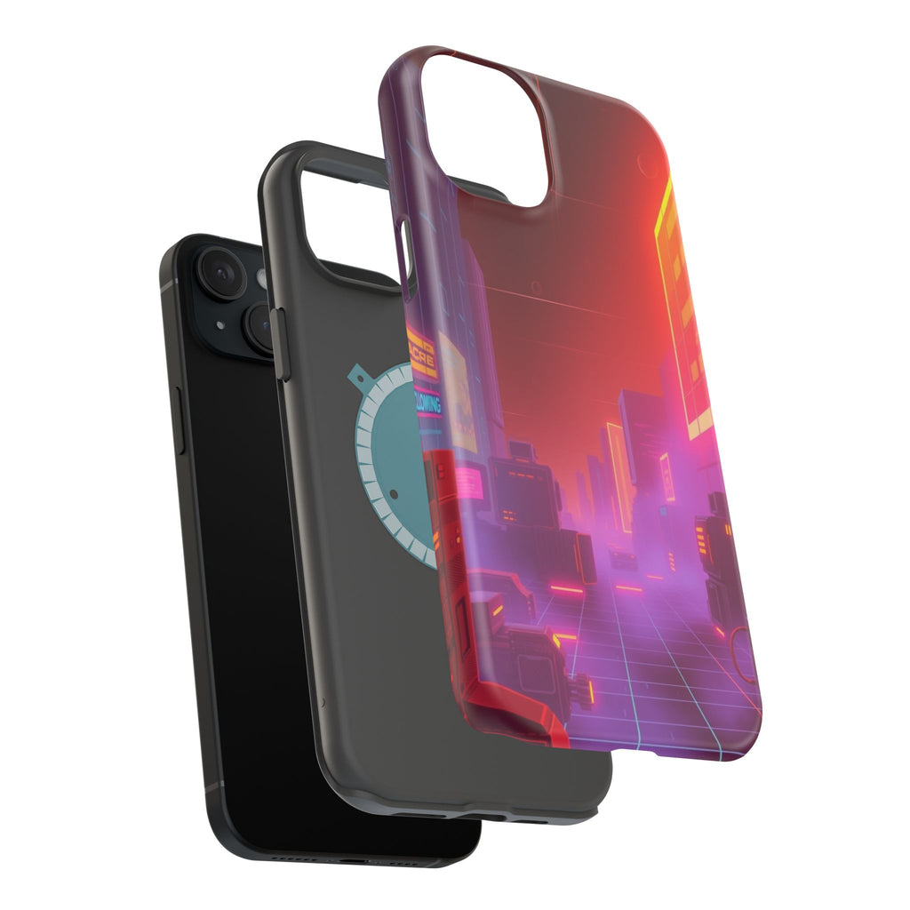 iPhone Dreamy 80s Grid Synthwave Design Slim Everyday Designer Case · iPhone Cas