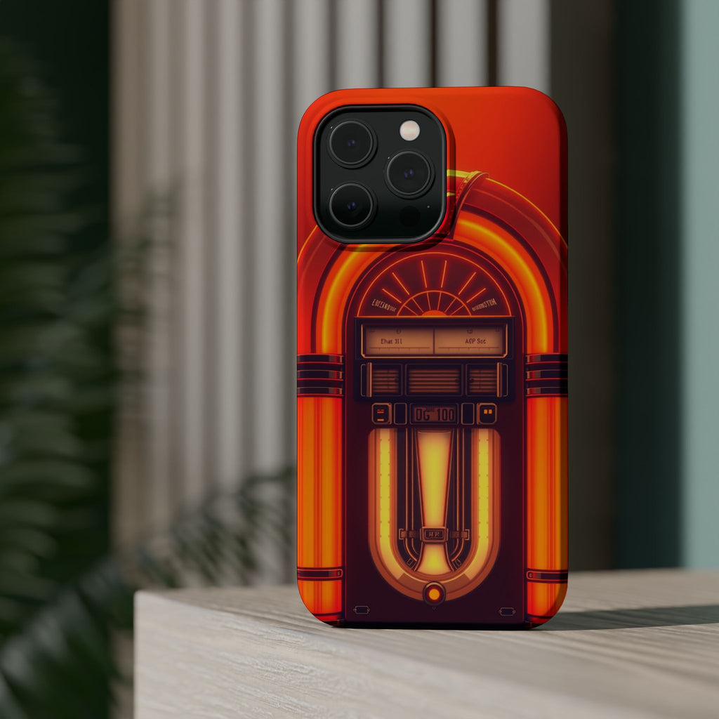 iPhone Jukebox Glow Neon Cyberpunk Bold Modern Everyday Snap Case · iPhone Case