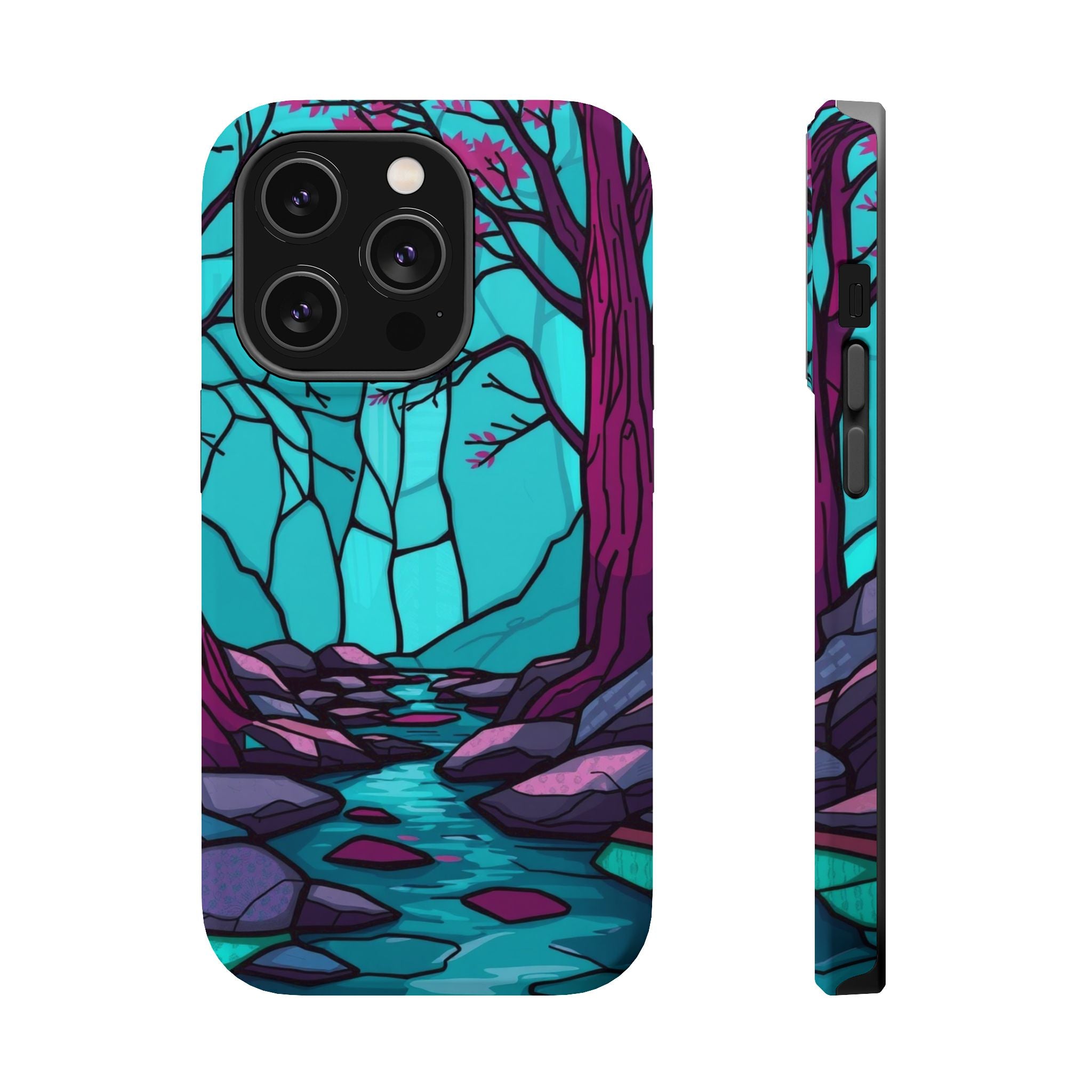 iPhone Spring Creek Stained Glass Bold Modern Everyday Snap Case · iPhone Case