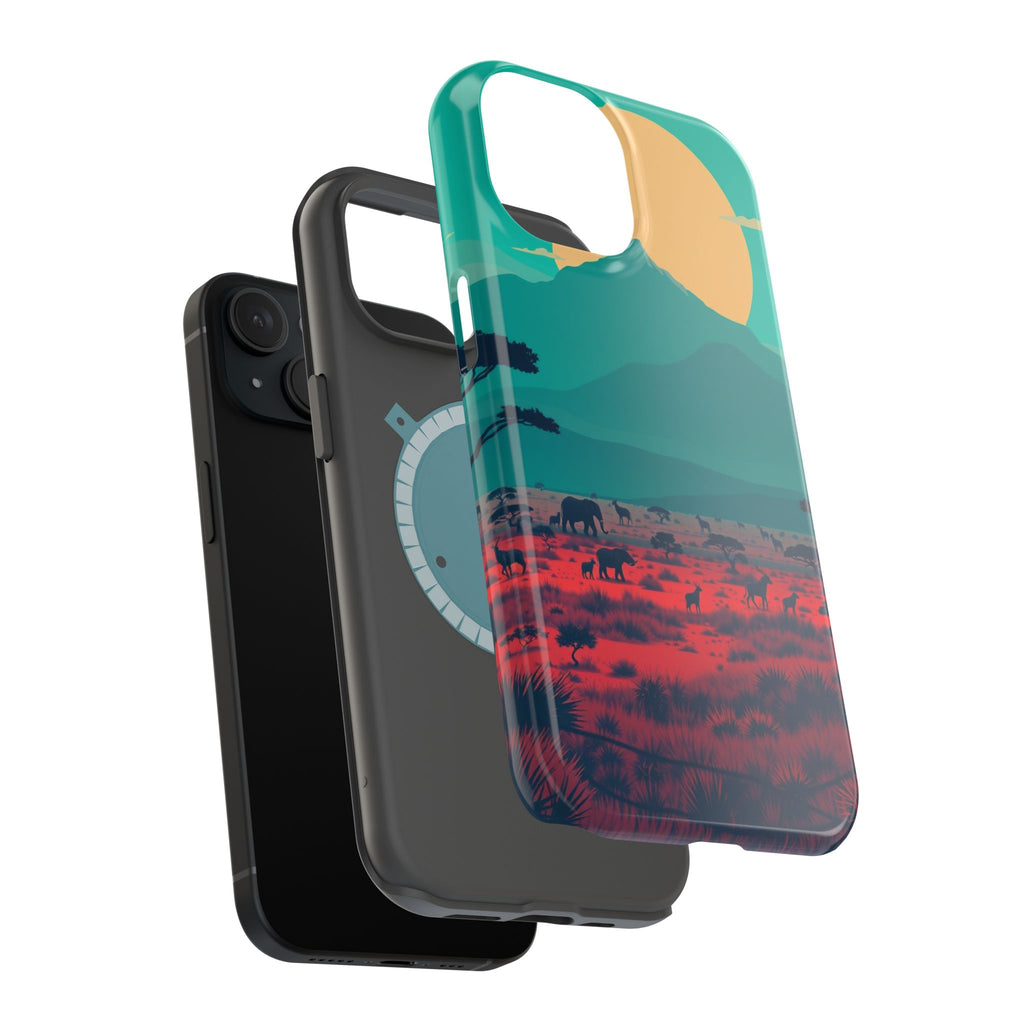 iPhone Savanna Horizon Vintage Retro Poster Slim iPhone Everyday · iPhone Case