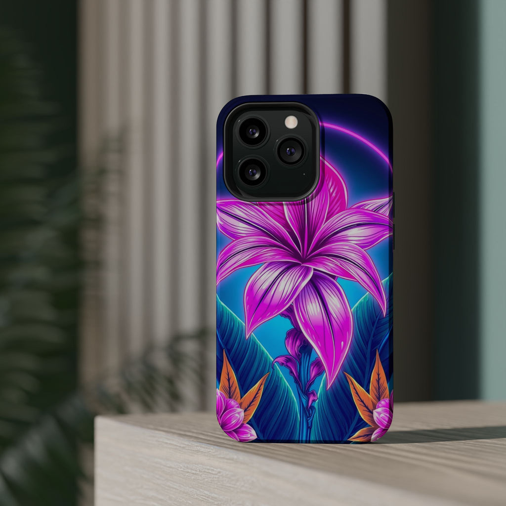iPhone Tropical Bloom Neon Cyberpunk Slim Everyday Designer Case · iPhone Case