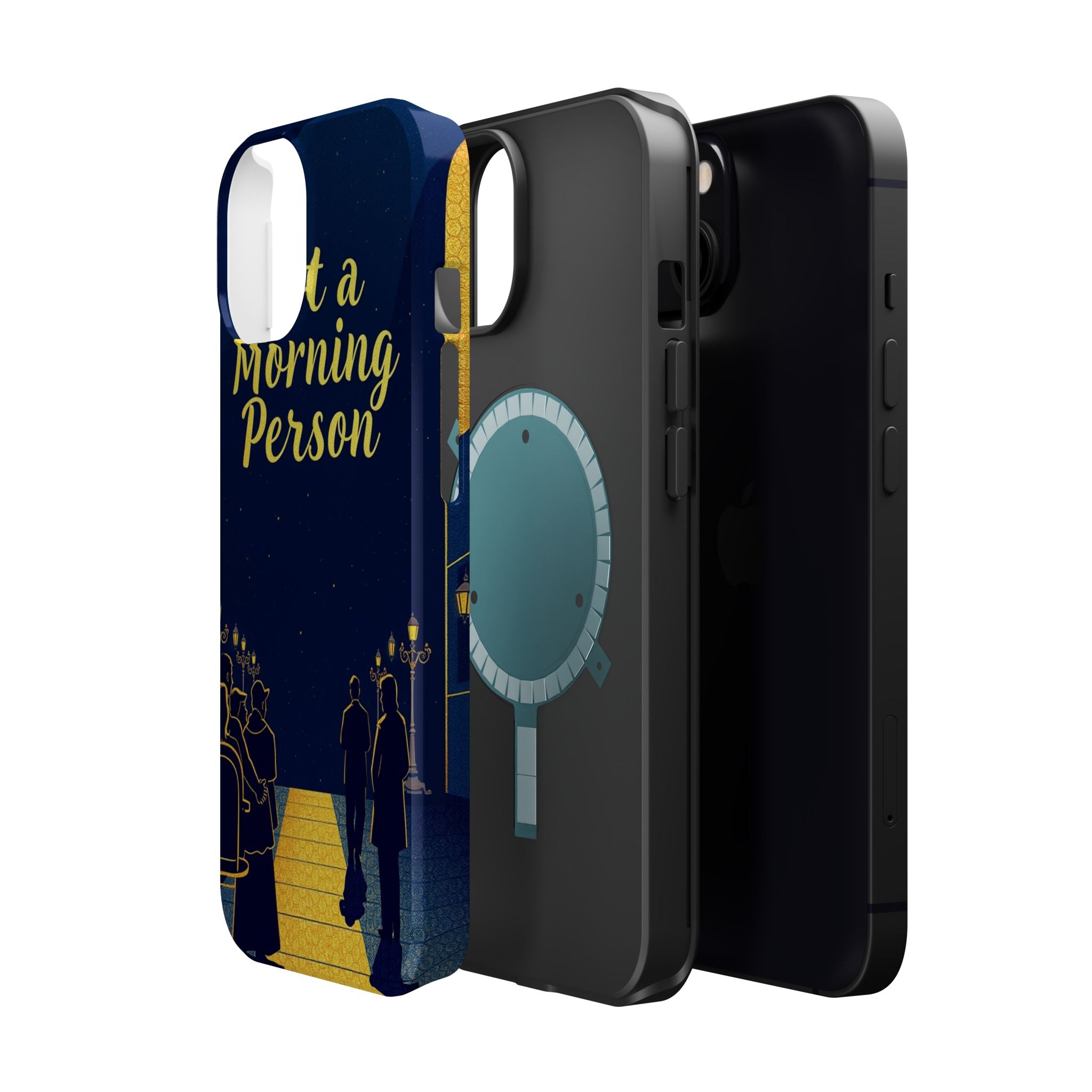 iPhone Midnight Blue And Silver Not a Morning Person Slim Snap Case · iPhone Cas