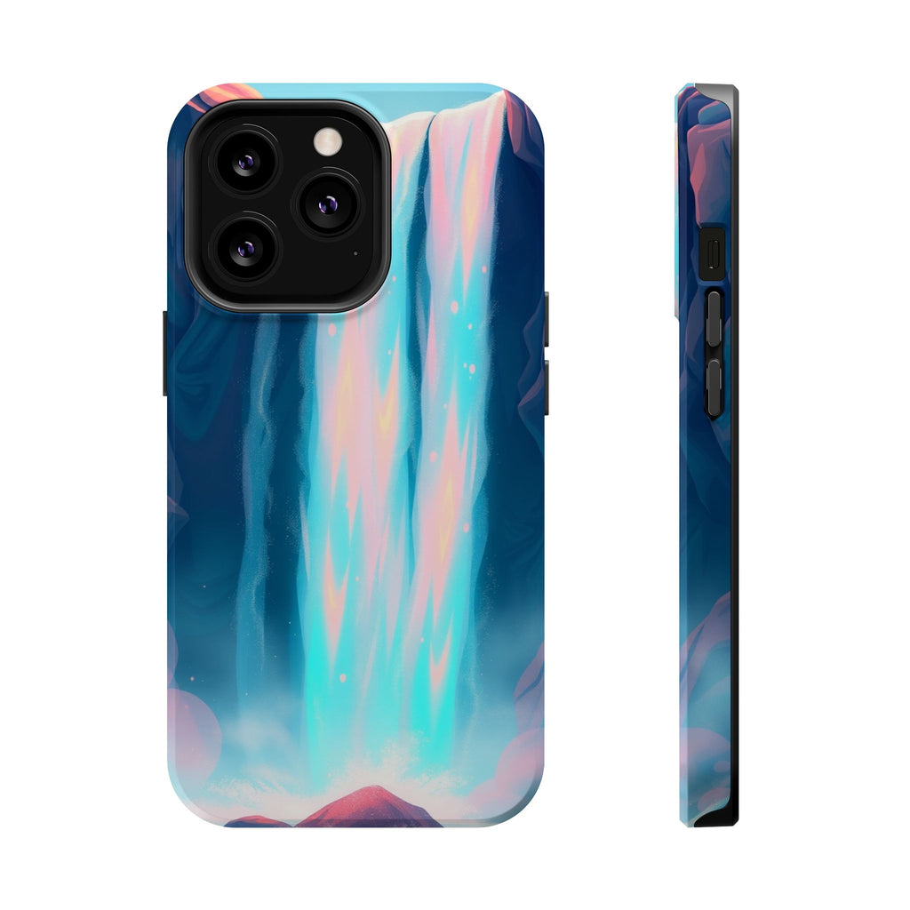 iPhone Teal And Coral Waterfall Mist Slim Everyday Designer Case · iPhone Case