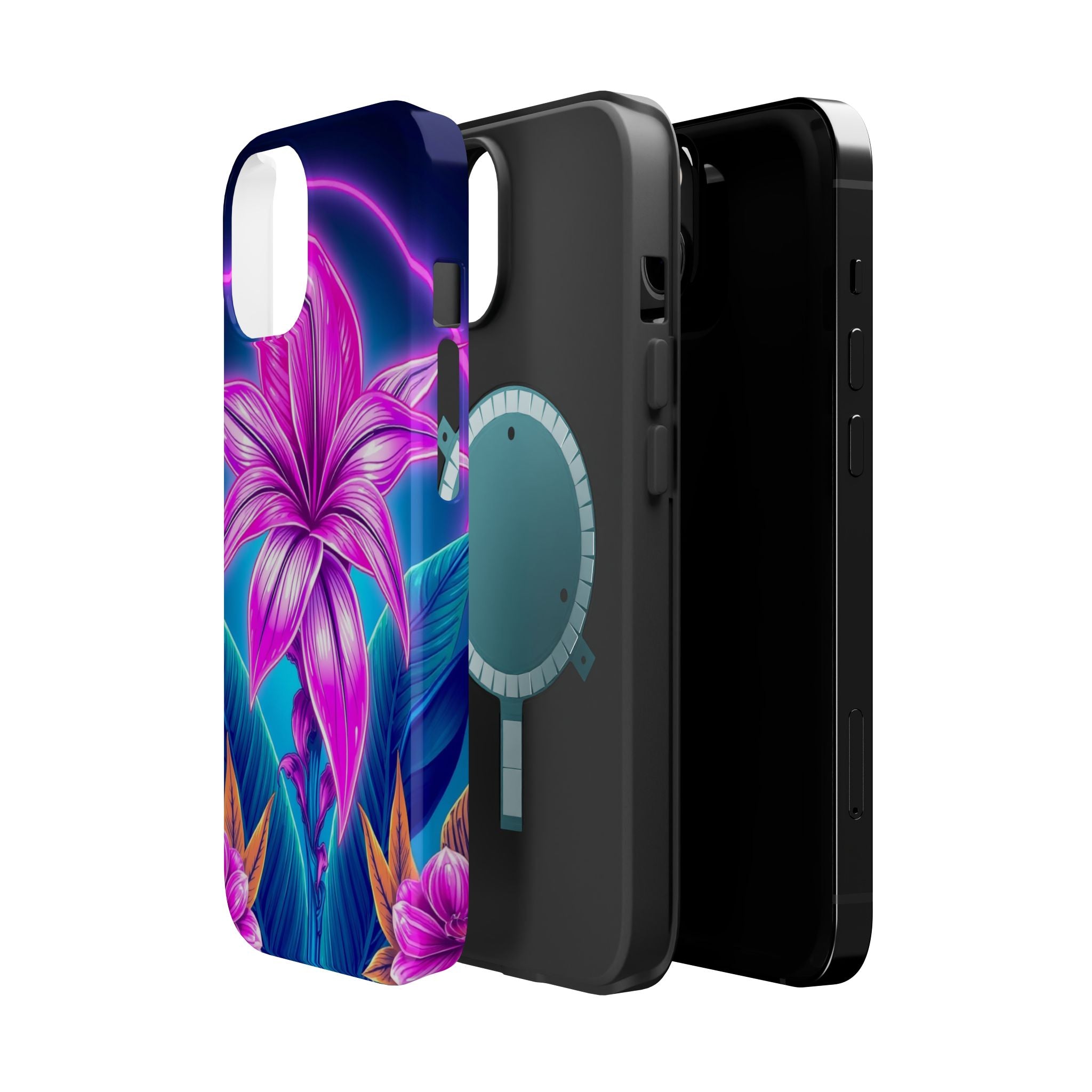 iPhone Tropical Bloom Neon Cyberpunk Slim Everyday Designer Case · iPhone Case