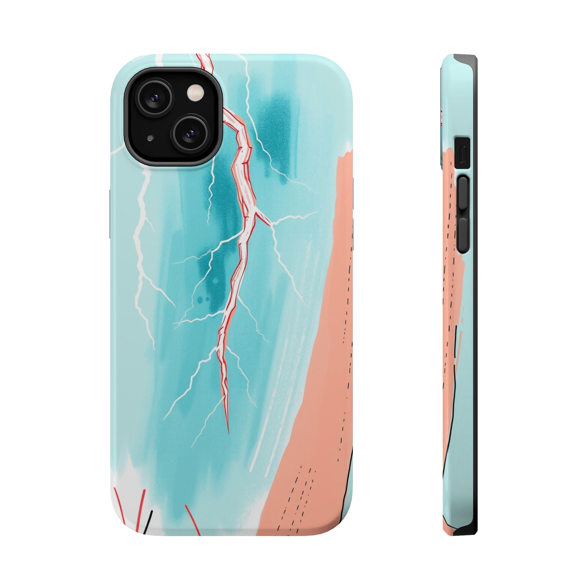 iPhone Teal And Coral Prairie Lightning Slim Everyday iPhone Designer · iPhone C
