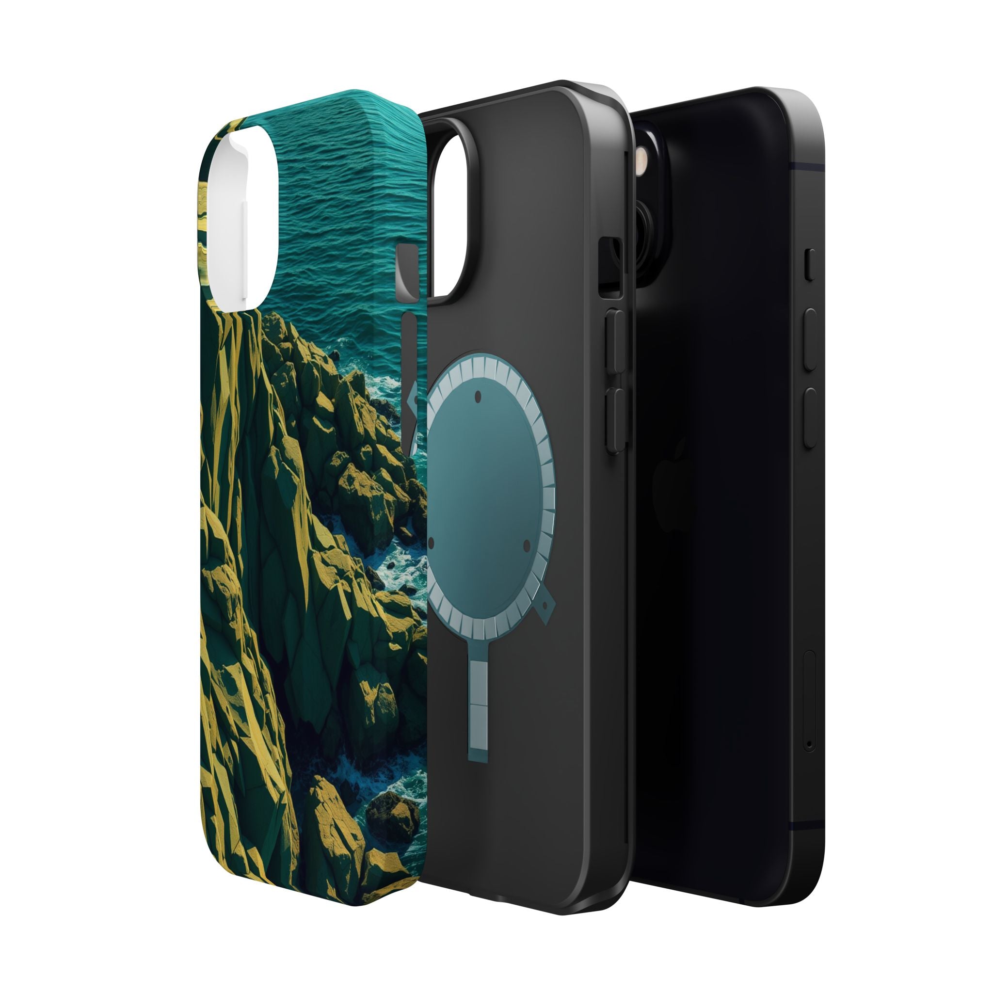 iPhone Emerald Green And Gold Rocky Coastline Slim iPhone Everyday · iPhone Case