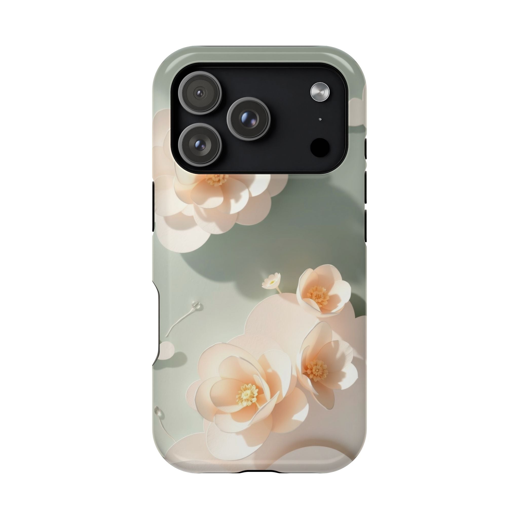 iPhone Sage And Ivory Pastel Floral Cloud Slim iPhone Everyday Designer · iPhone