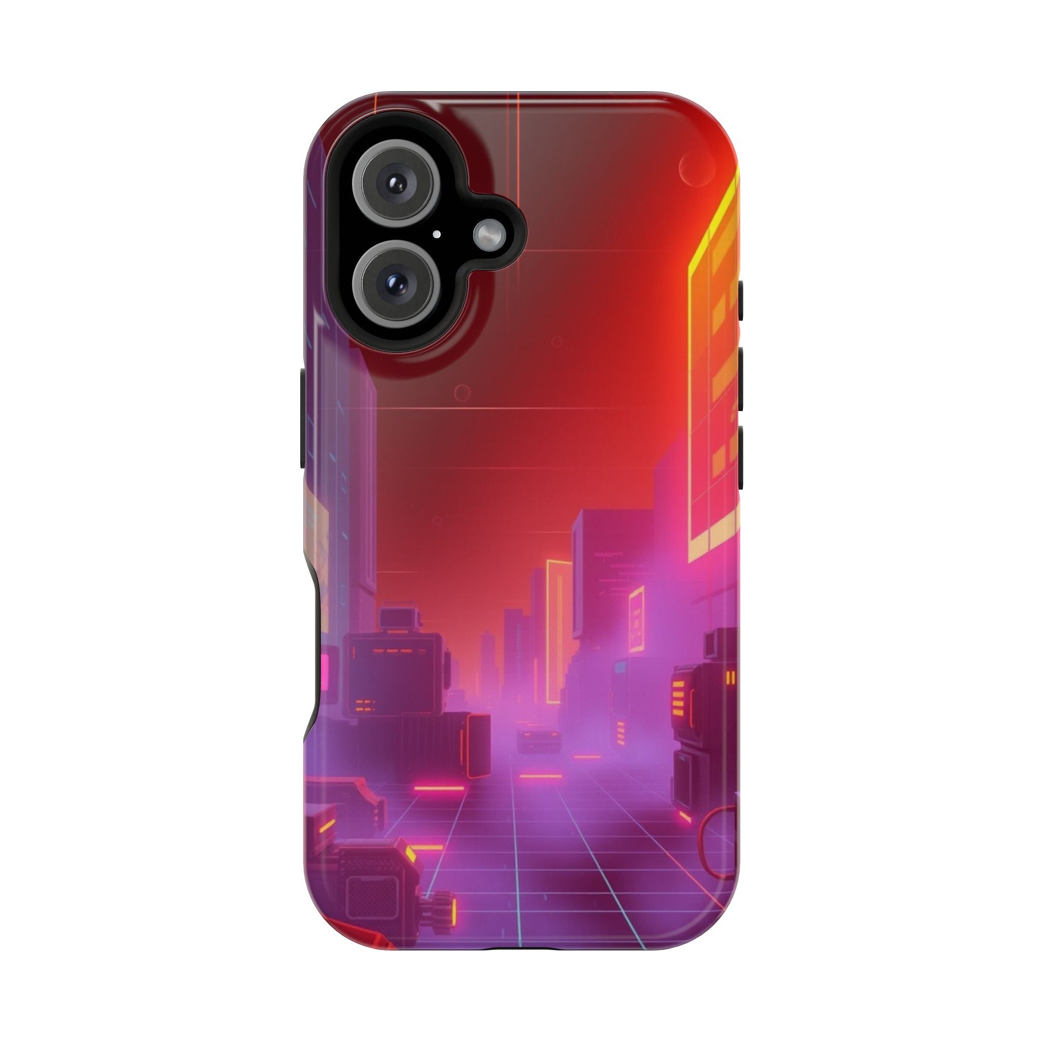 iPhone Dreamy 80s Grid Synthwave Design Slim Everyday Designer Case · iPhone Cas