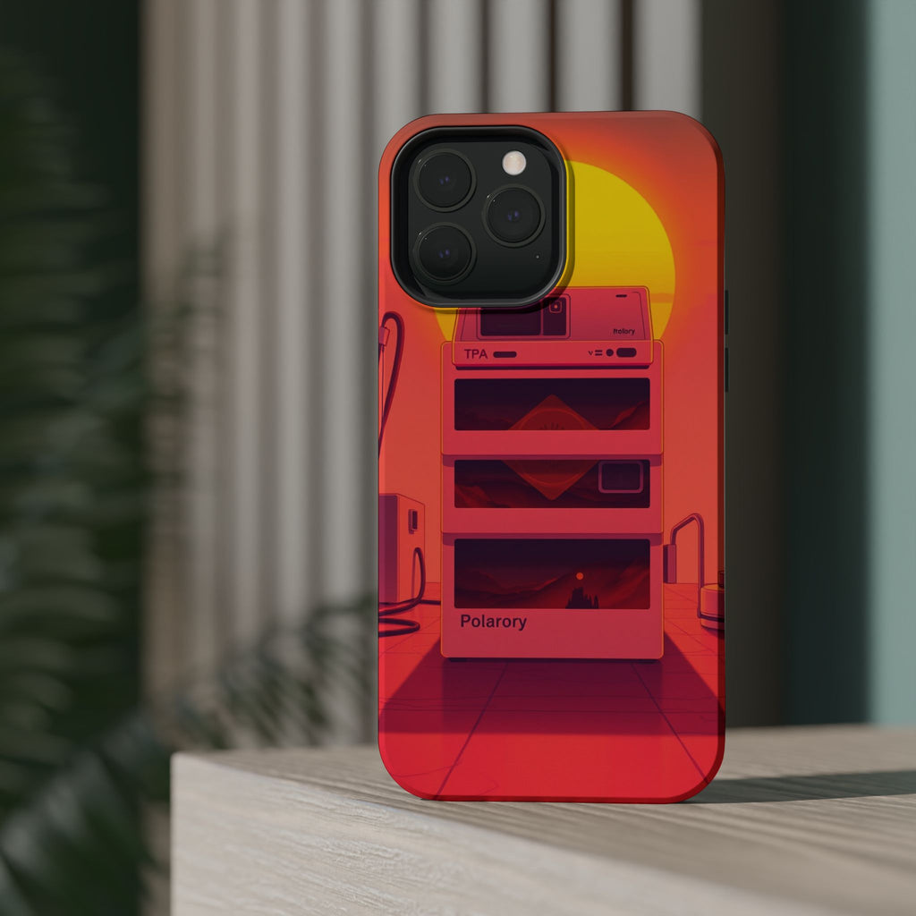 iPhone Polaroid Stack Memory Neon Cyberpunk Slim Everyday Designer Case · iPhone