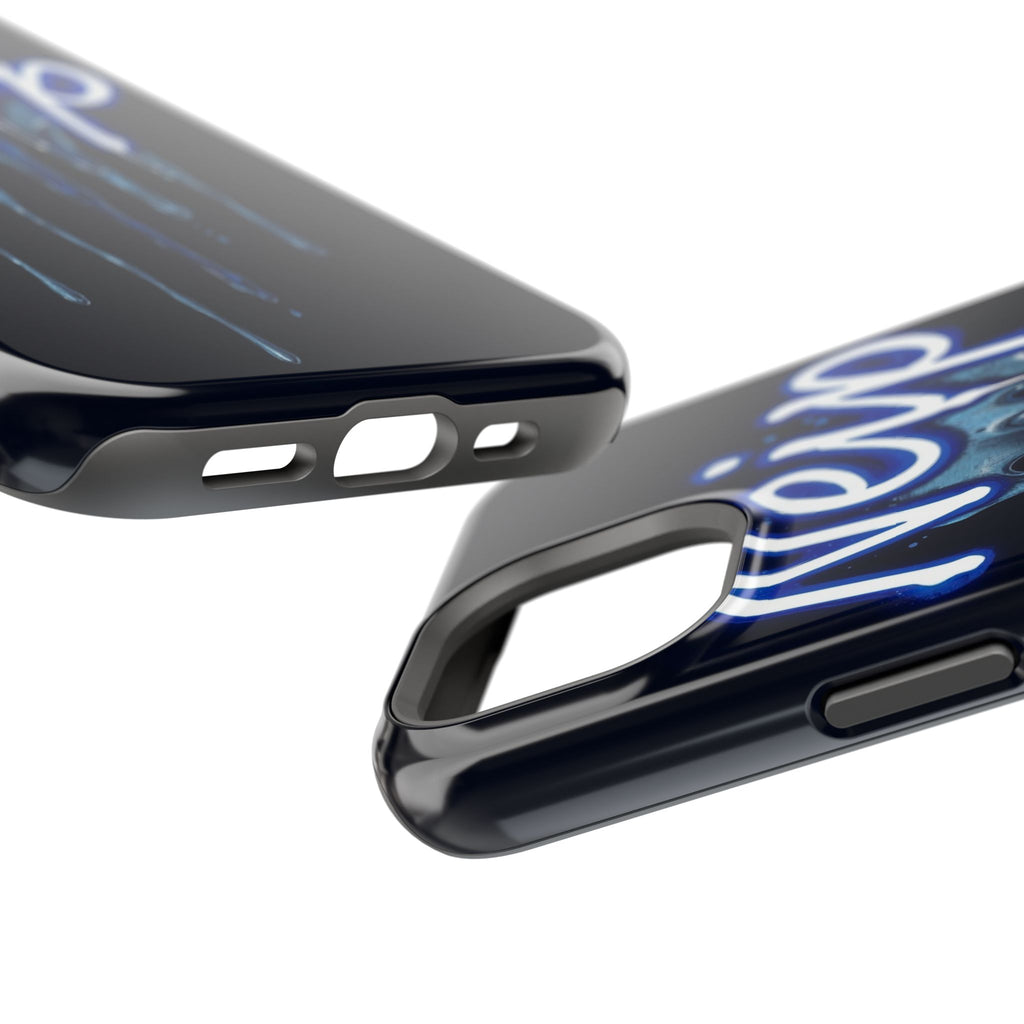 iPhone Midnight Blue And Silver Neon Drip Slim iPhone Everyday Designer · iPhone