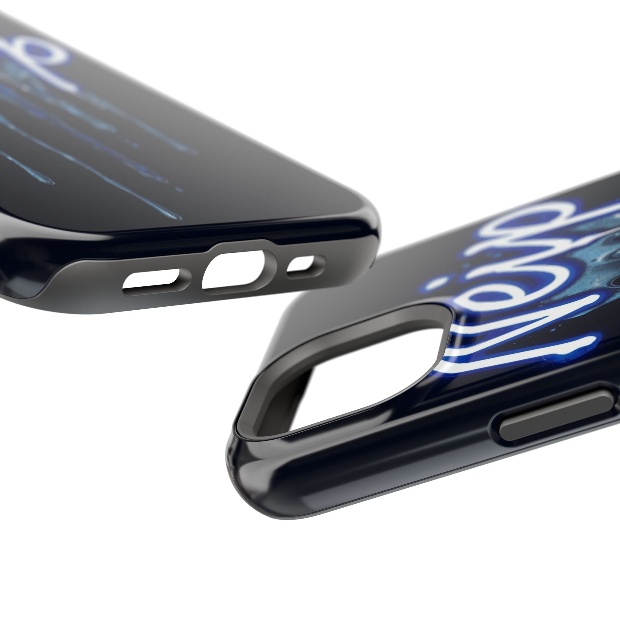 iPhone Midnight Blue And Silver Neon Drip Slim iPhone Everyday Designer · iPhone
