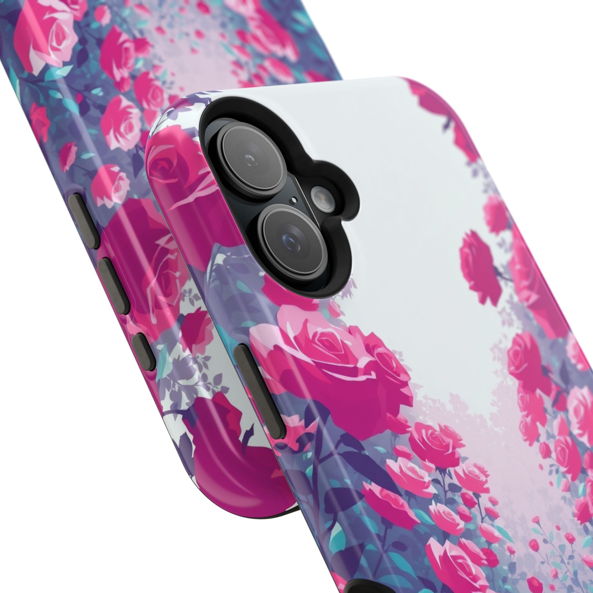 iPhone Cyan And Magenta Rose Garden Slim Everyday Designer Case · iPhone Case