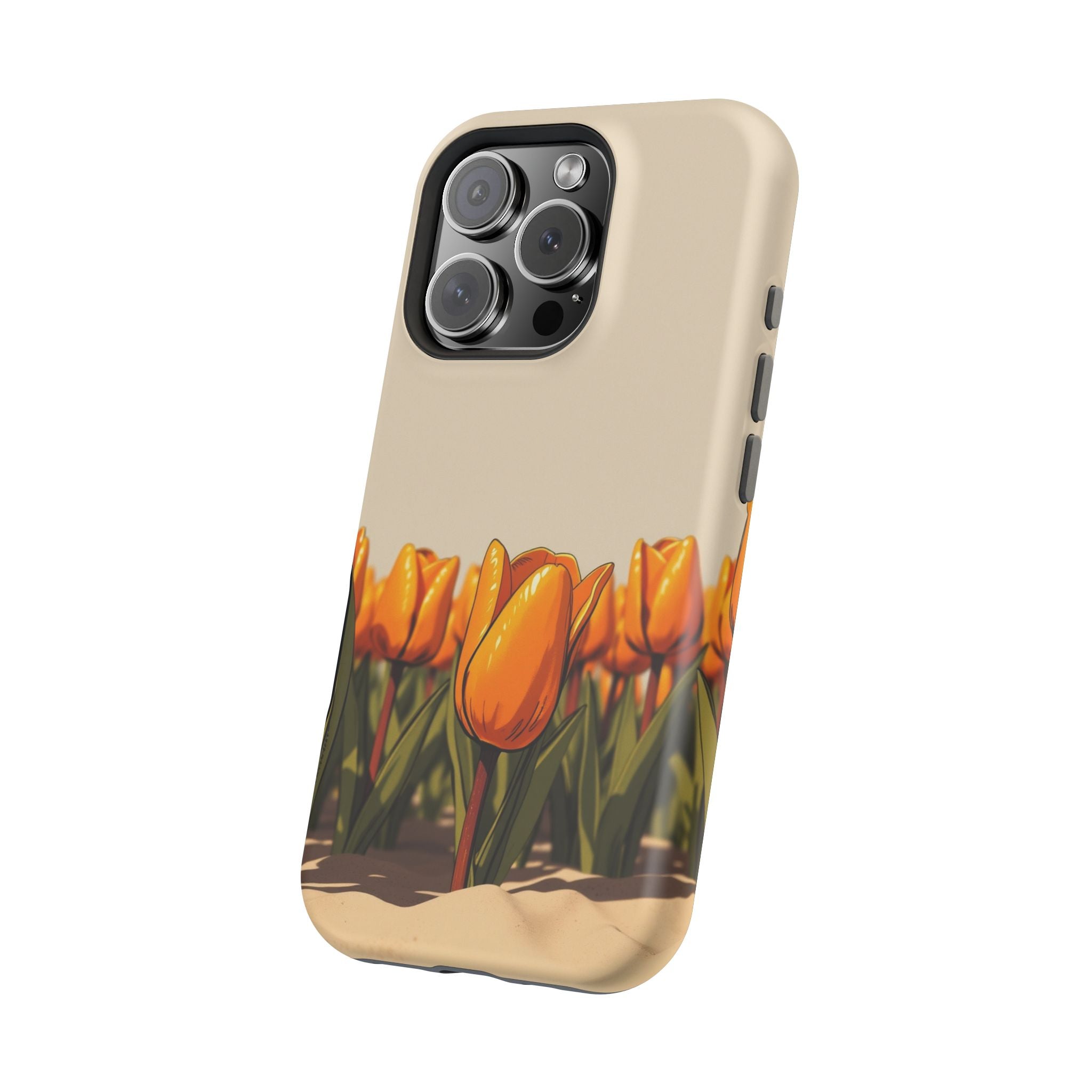 iPhone Burnt Orange And Sand Tulip Row Slim Everyday Designer Case · iPhone Case