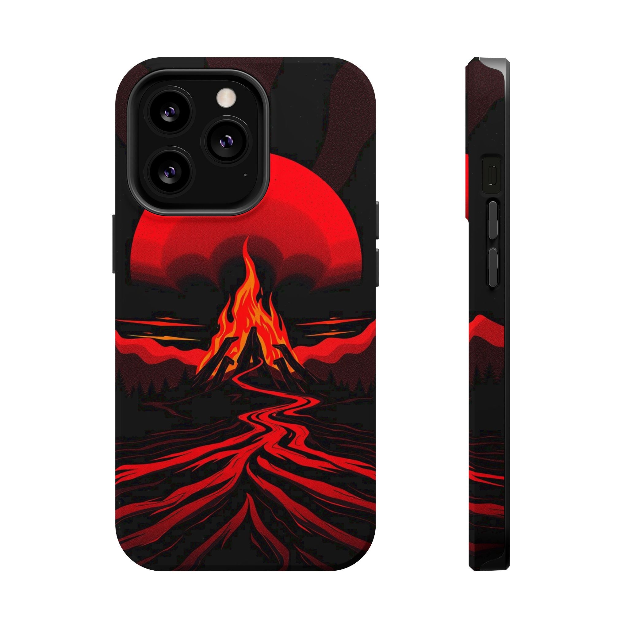iPhone Black And Crimson Wildfire Glow Slim Everyday Designer Case · iPhone Case
