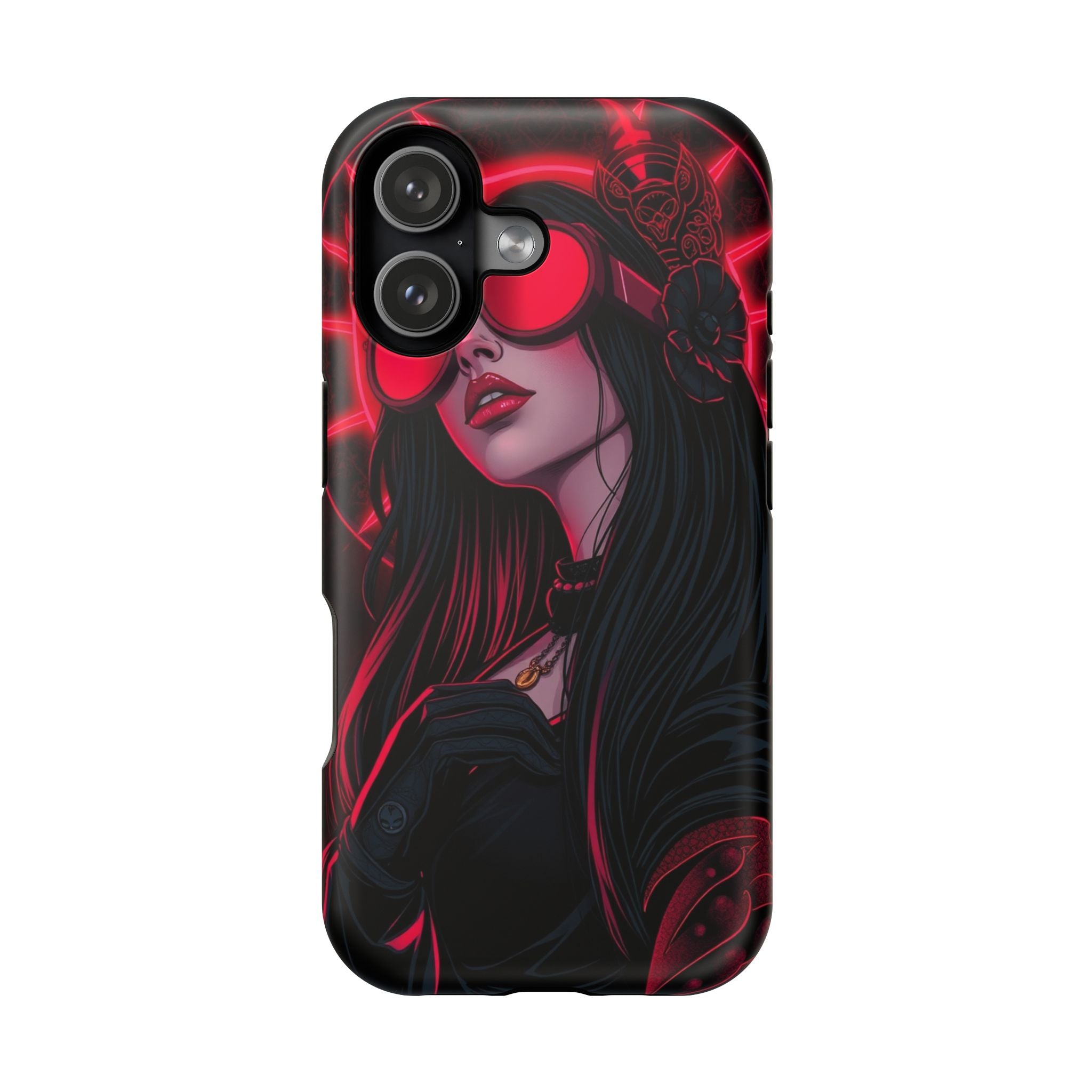 iPhone Black And Crimson Art Nouveau Female Slim Everyday Designer Case · iPhone