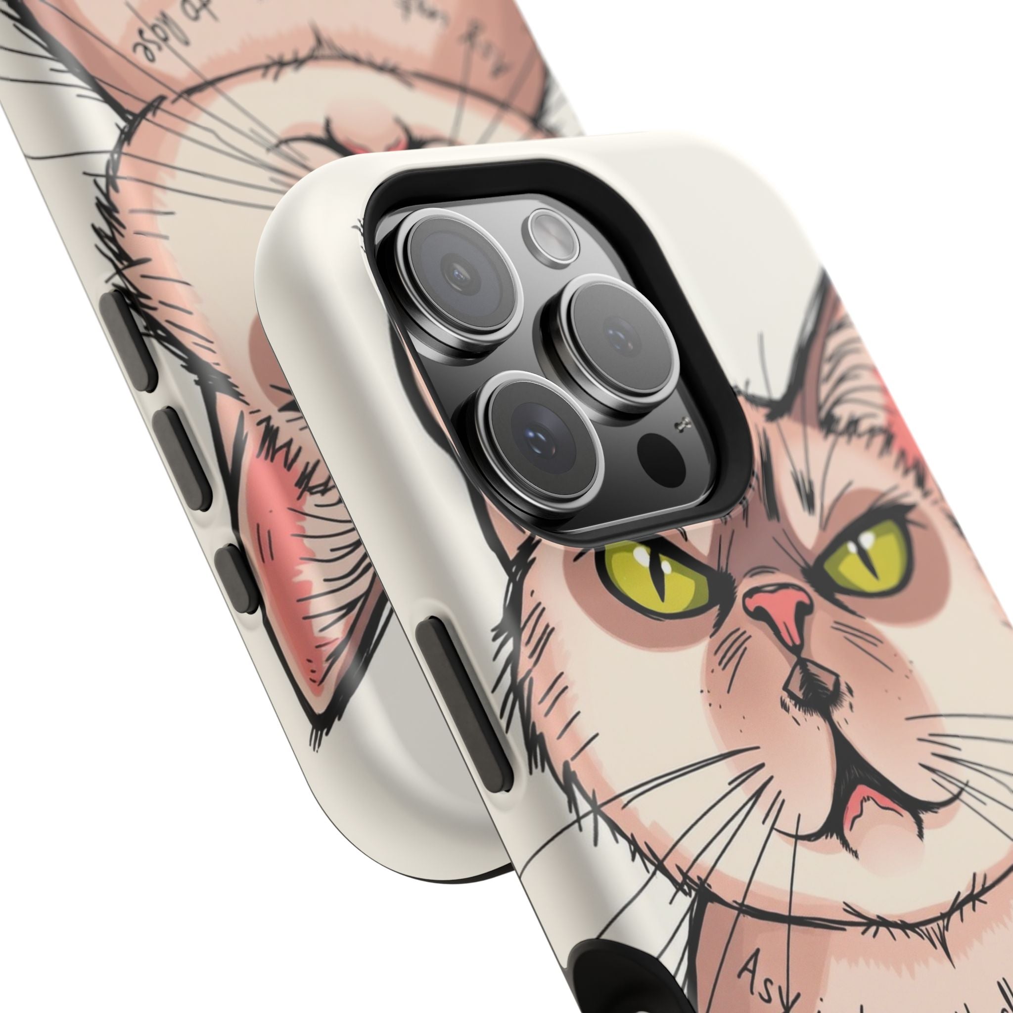 iPhone Sarcastic Cat Verdict Hand-Drawn Sketch Soft Finish Everyday Case · iPhon