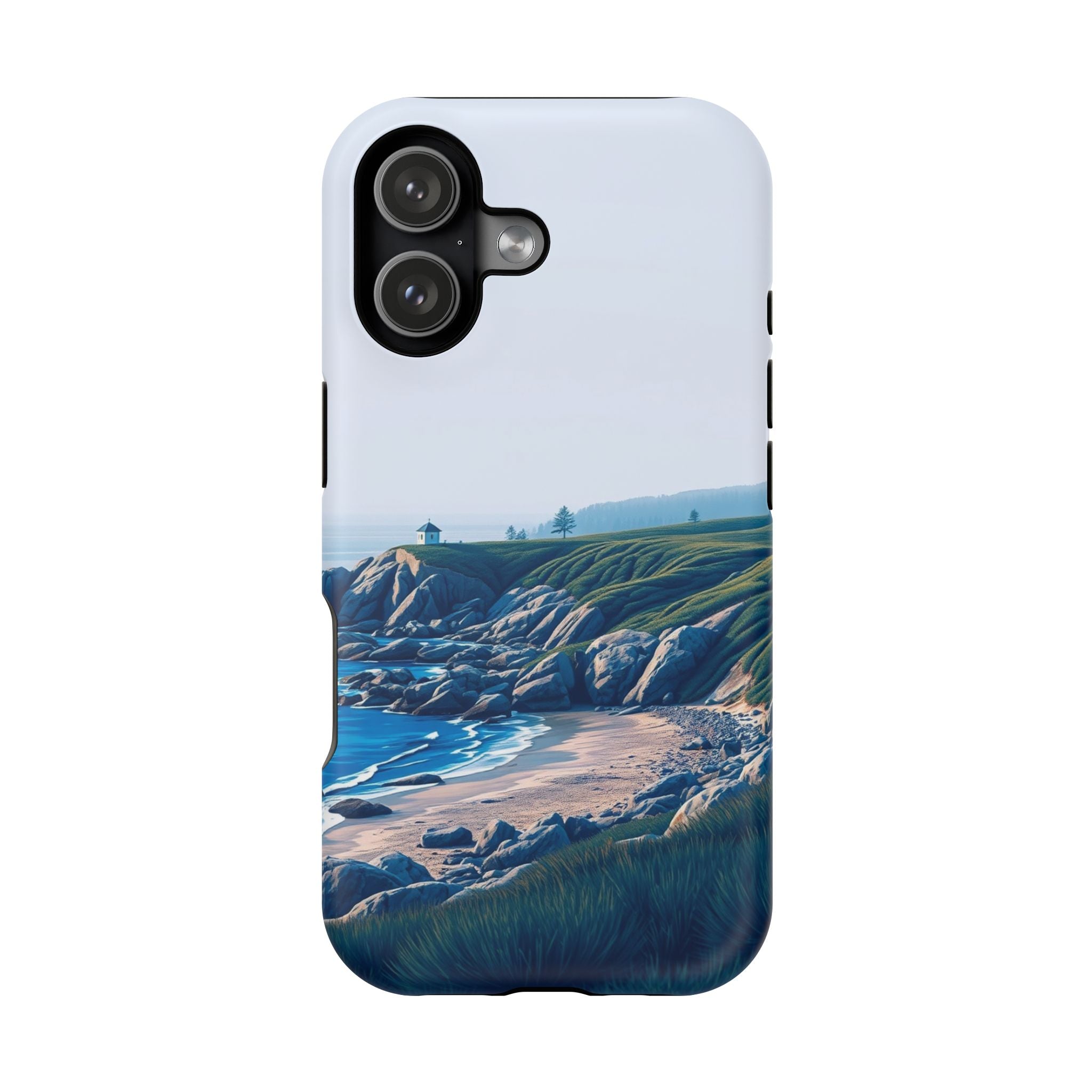 iPhone Midnight Blue And Silver Pebble Beach Soft iPhone 20 Finish · iPhone Case