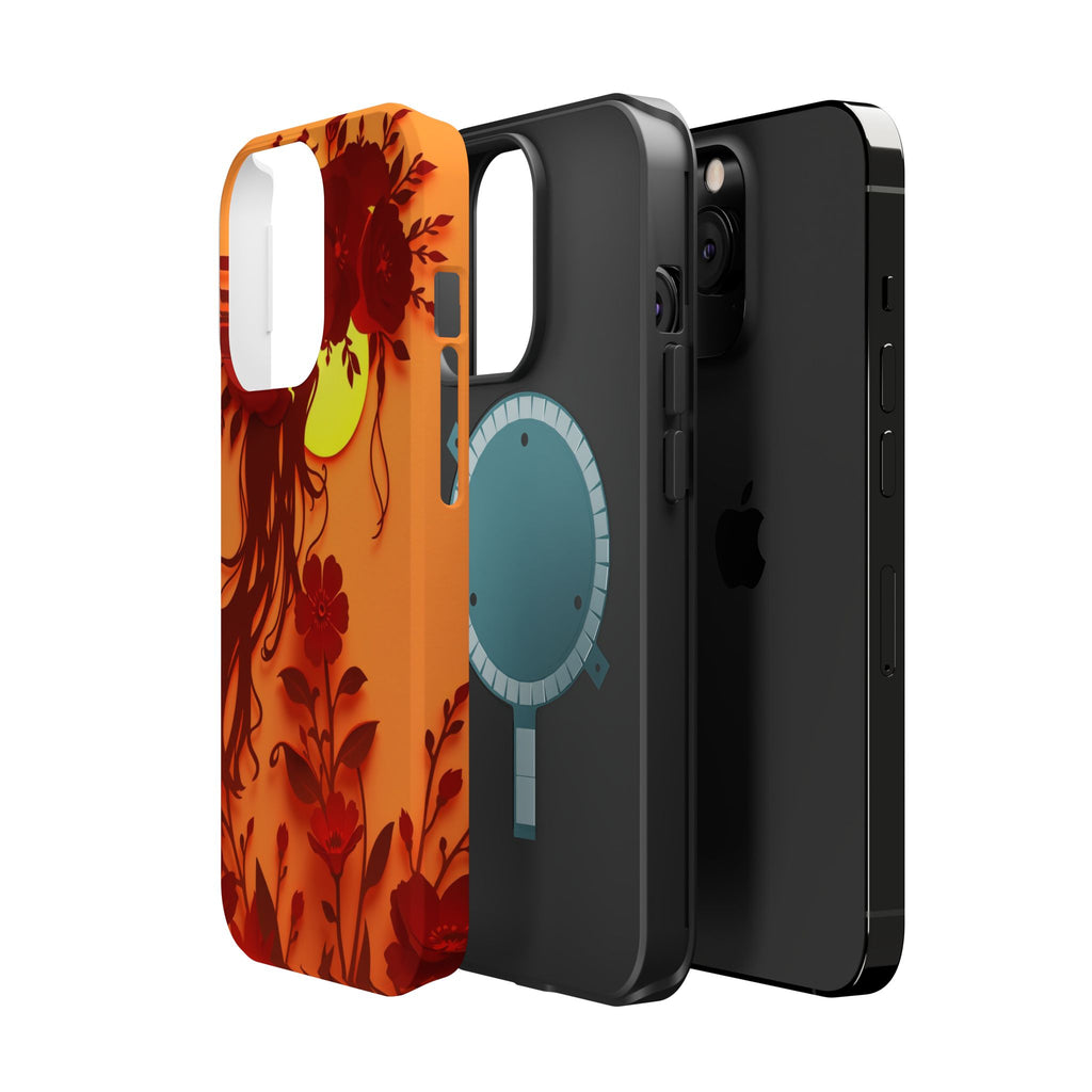 iPhone Sunset Amber And Peach Floral Crown Slim iPhone Everyday · iPhone Case