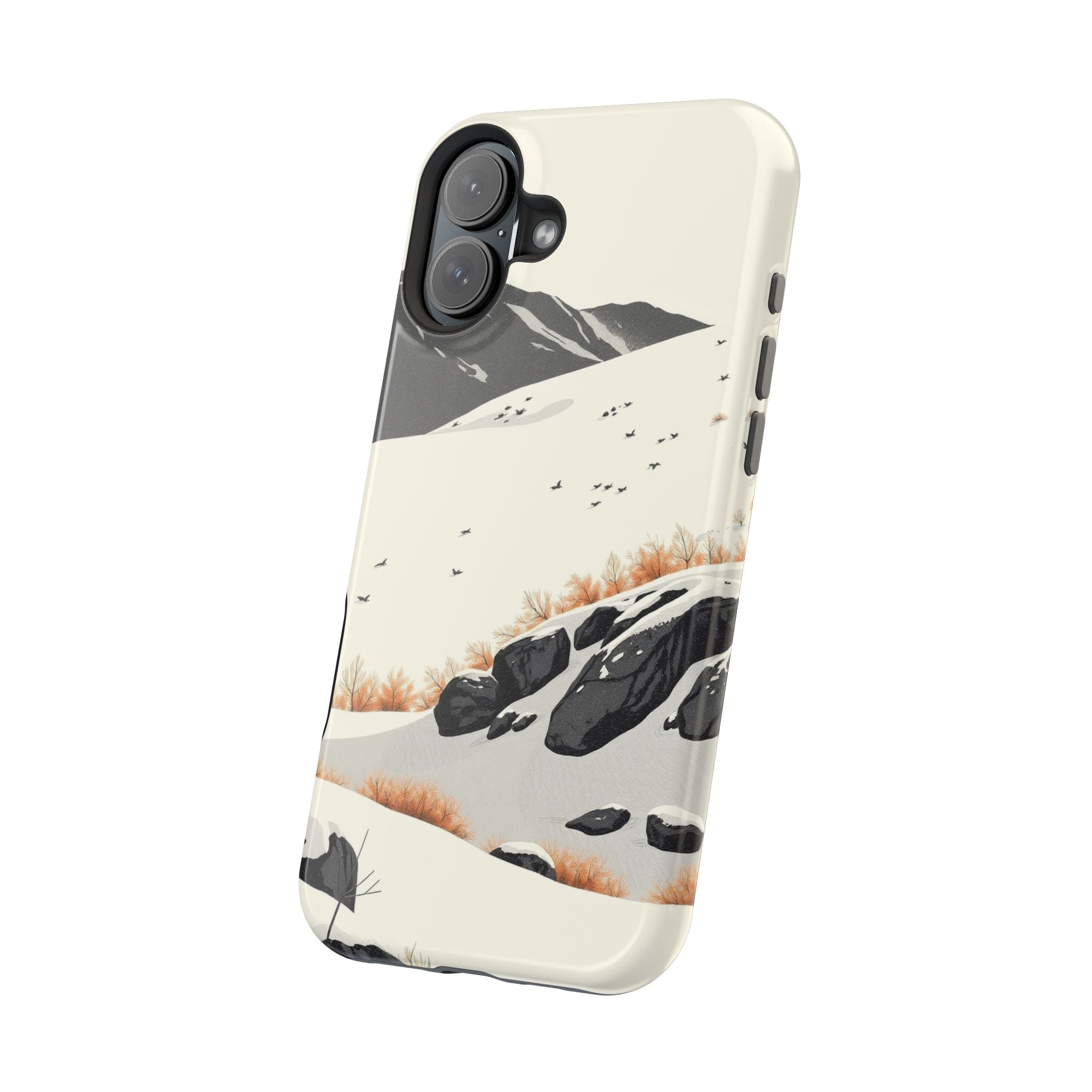 iPhone Snow Field Risograph Print Bold Modern Everyday Snap Case · iPhone Case